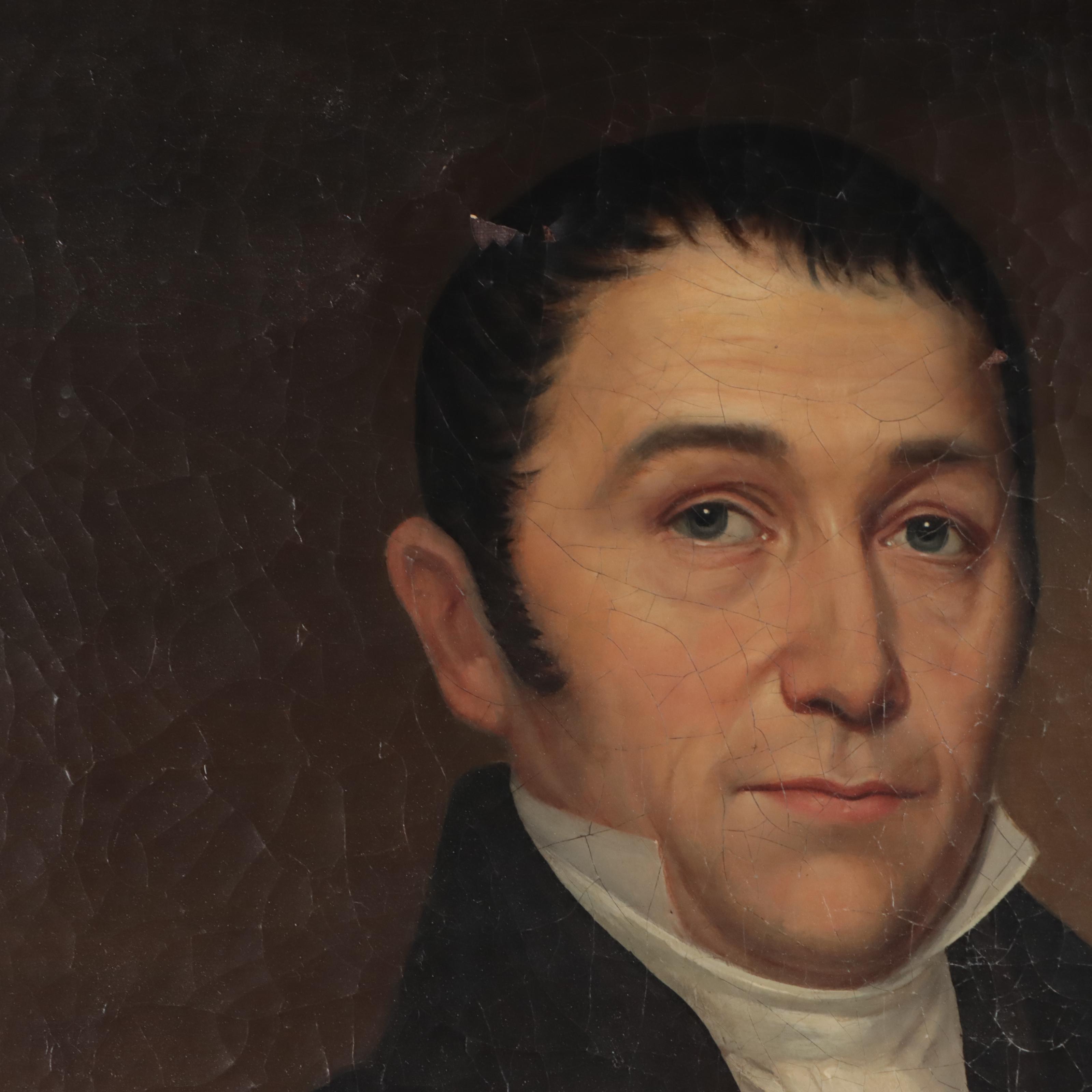 American or French School Oil Portrait of a Gentleman, Early 19th Century