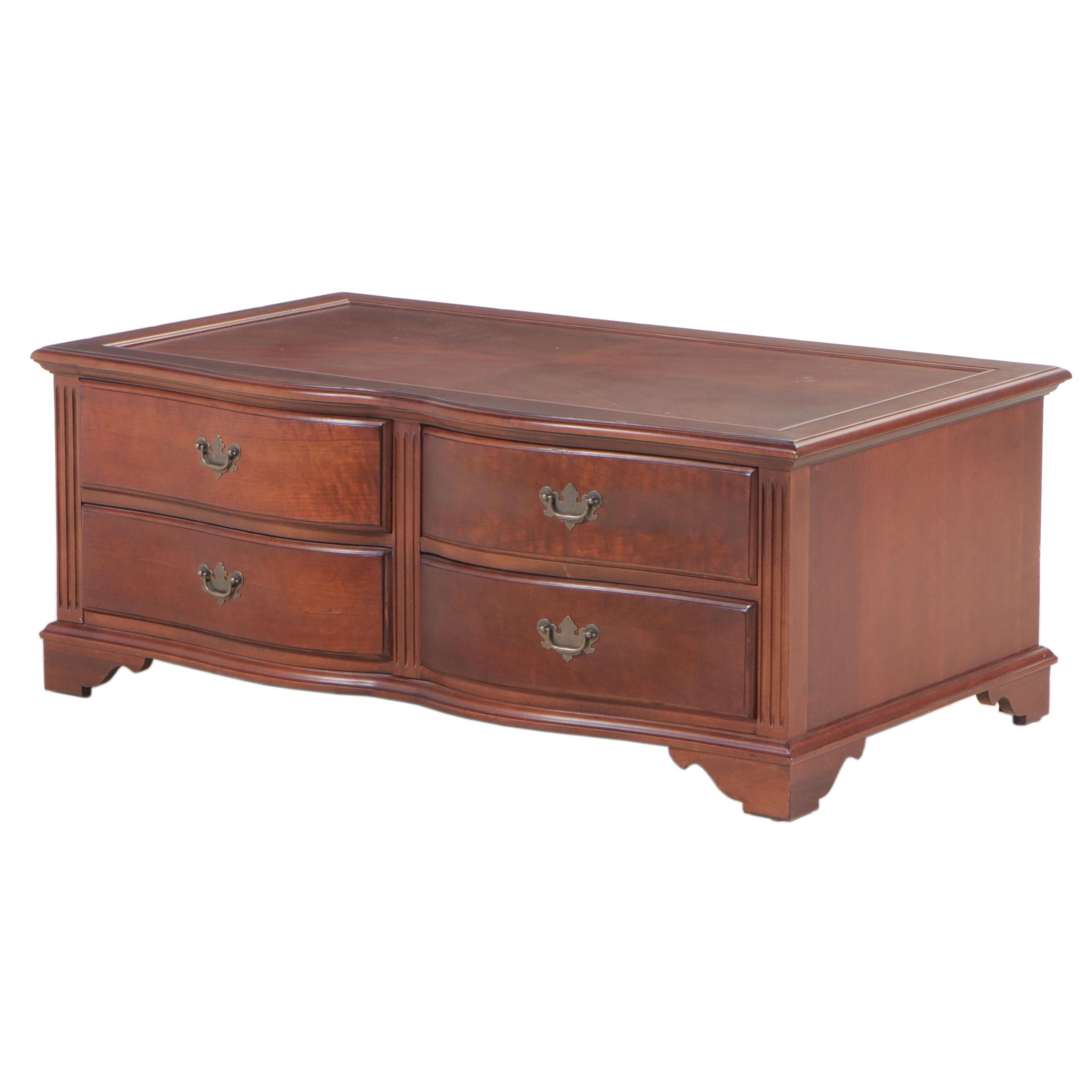 Riverside Furniture Federal Style Cherrywood Four-Drawer Coffee Table