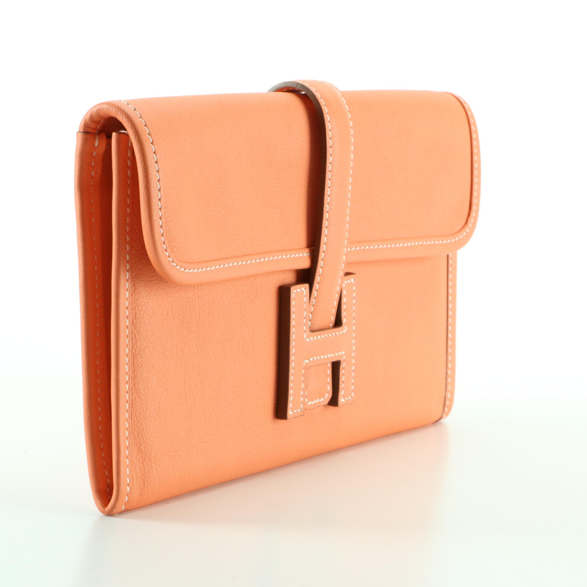 Hermès Jige Duo Wallet Clutch in Swift Leather