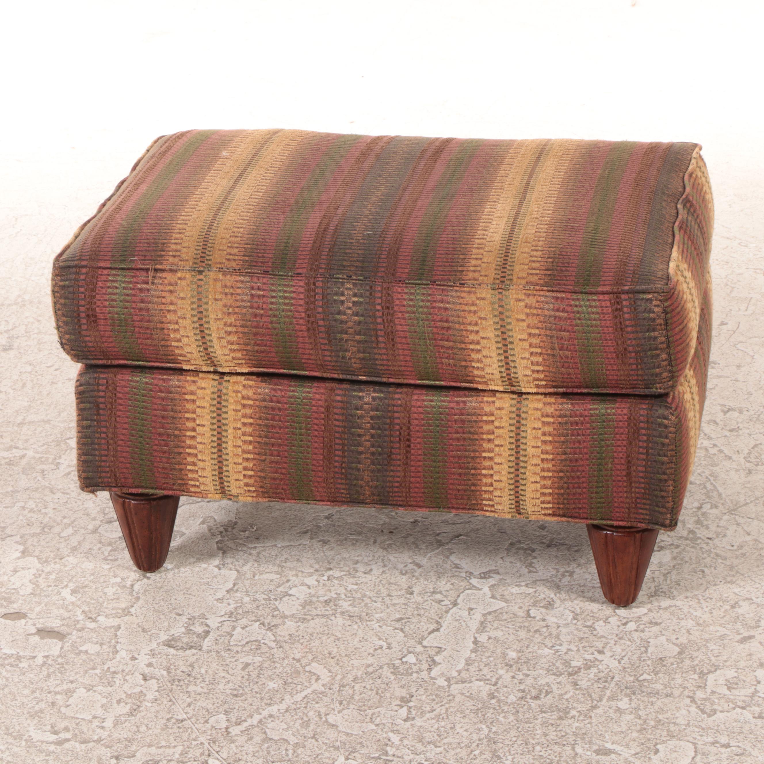 Fairfield Chair Company Custom-Upholstered Wingback Armchair and Ottoman