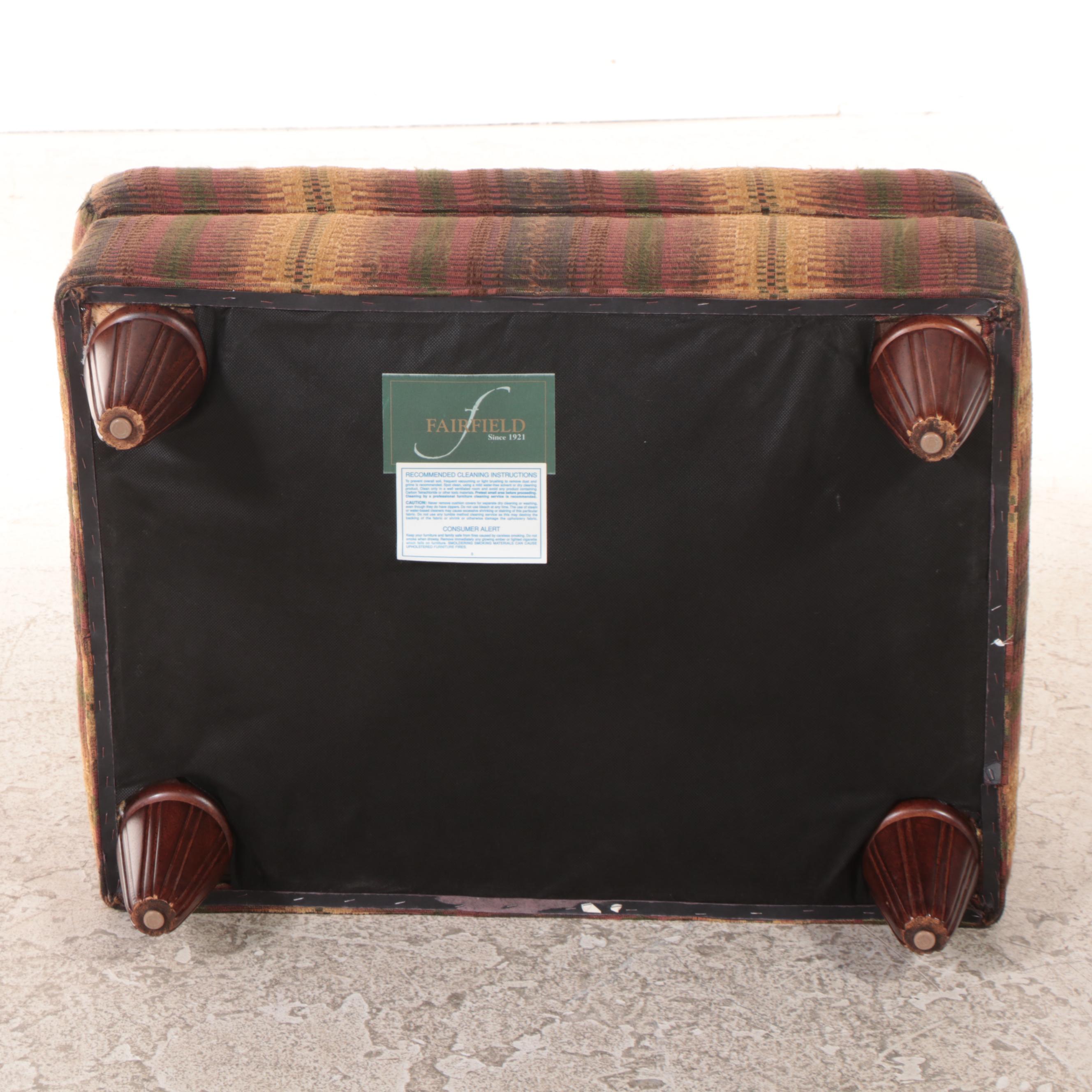 Fairfield Chair Company Custom-Upholstered Wingback Armchair and Ottoman