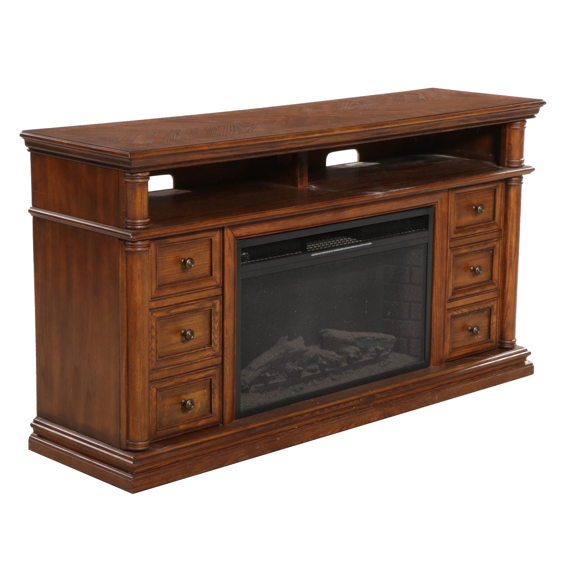 Febo Flame Electric Fireplace in Oak Media EBTH