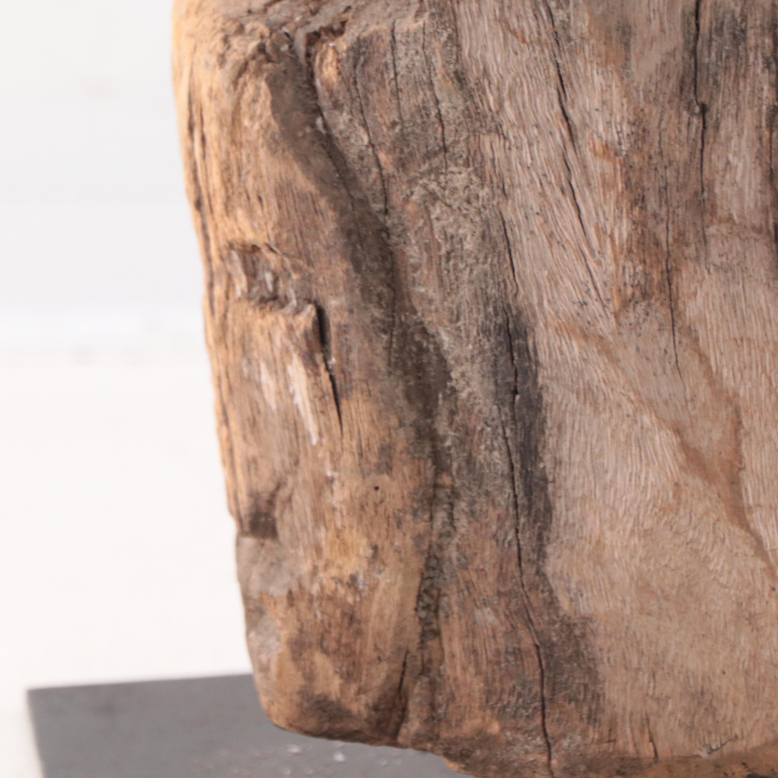 East Asian Carved Teak Wood Head