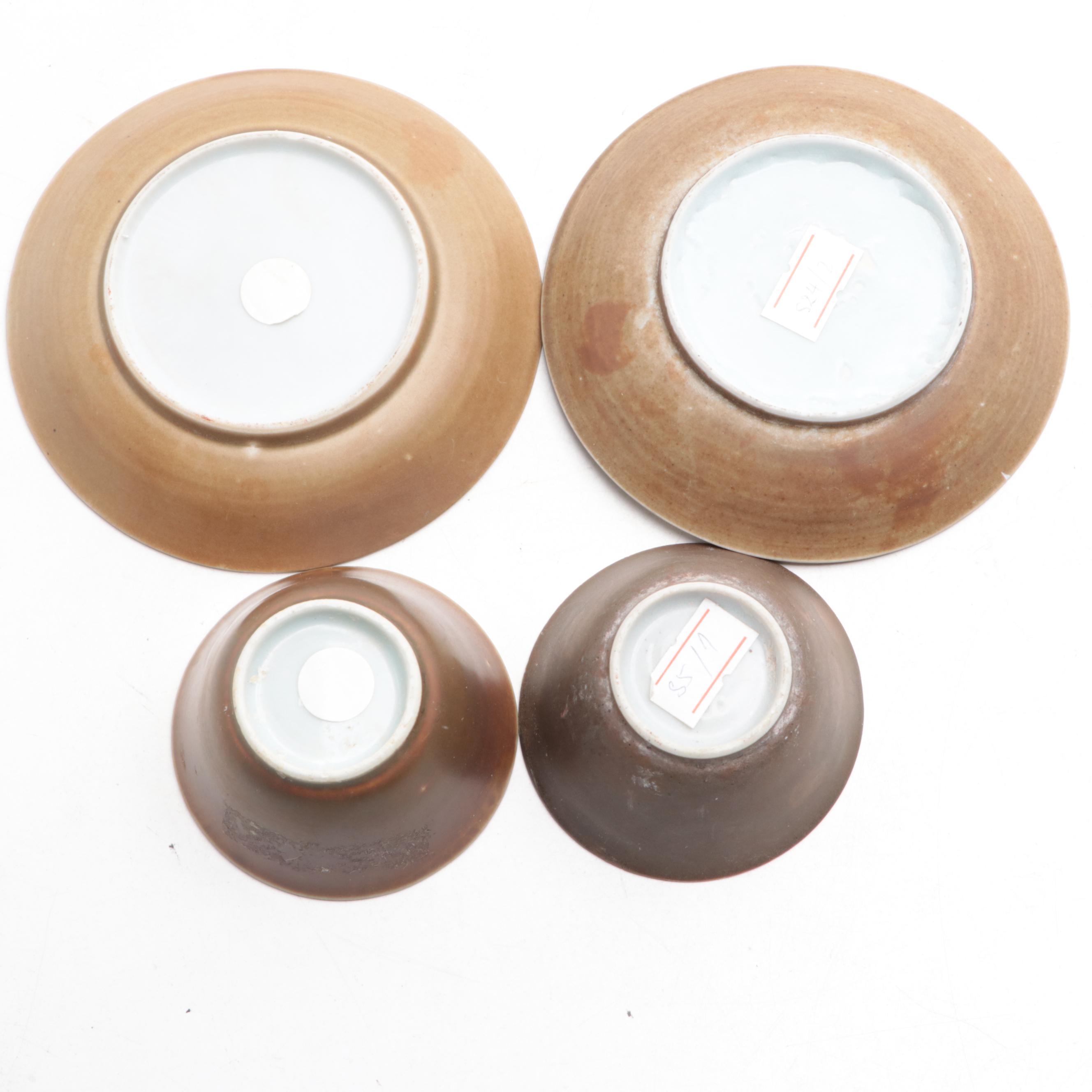 Chinese Batavian Ware Porcelain Cups and Saucers