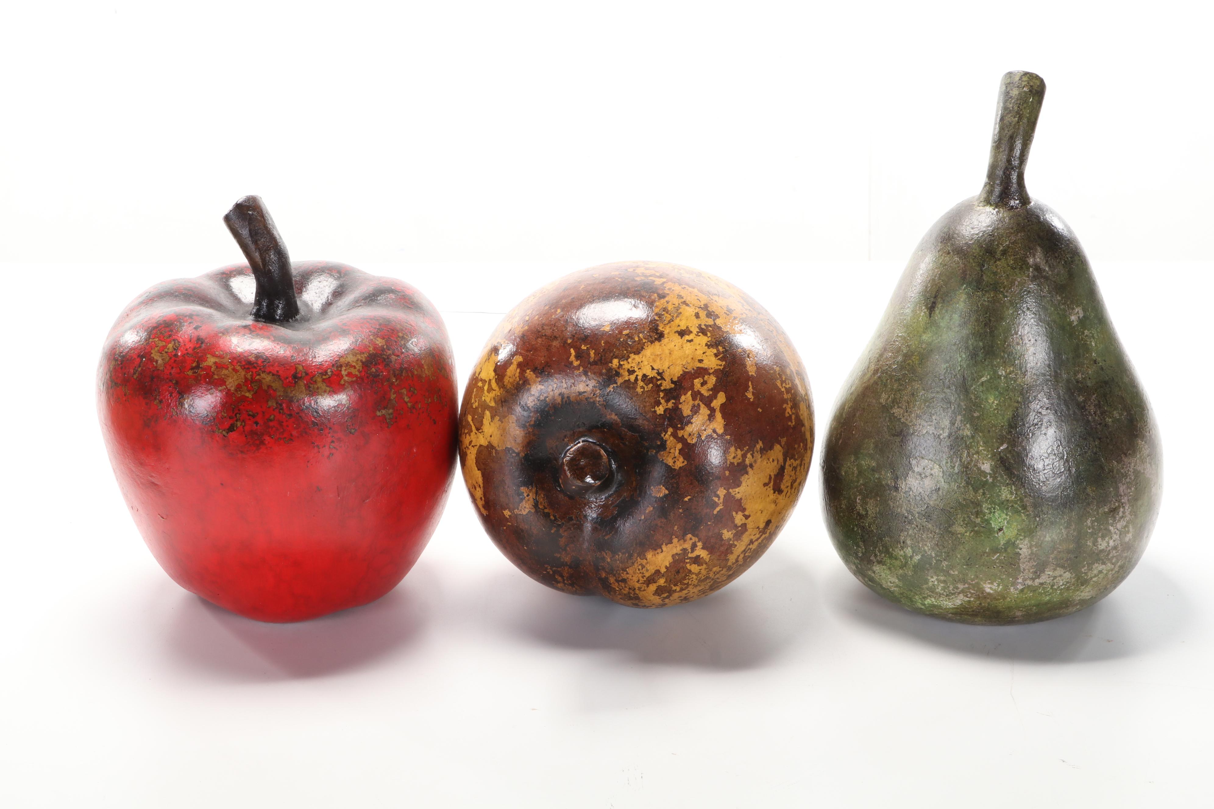 Composite Fruit Bowl With Faux Fruit