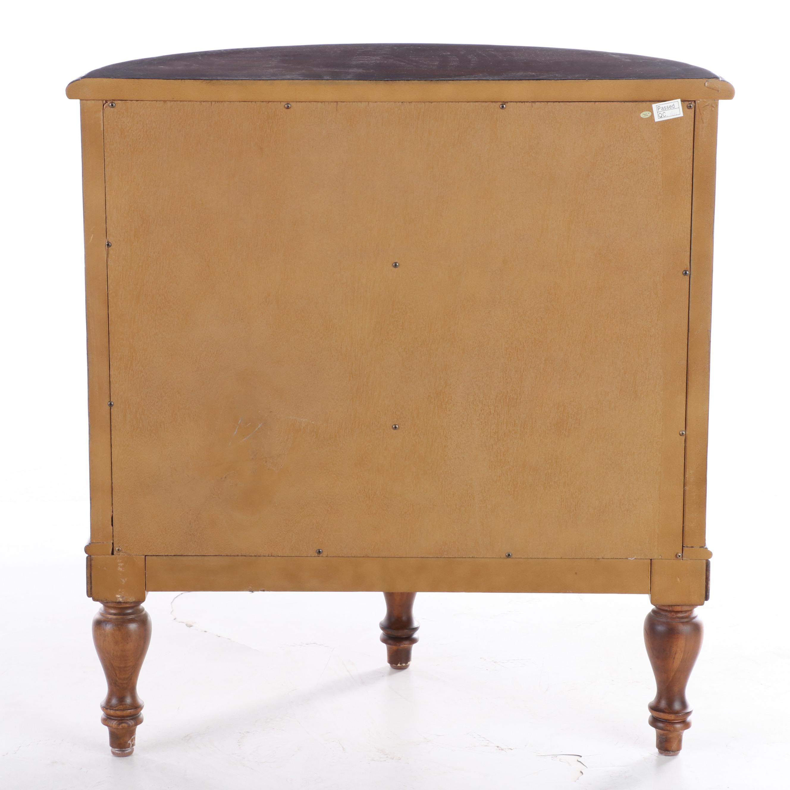 Neoclassical Style Fruitwood-Stained and Paint-Decorated Demilune Commode
