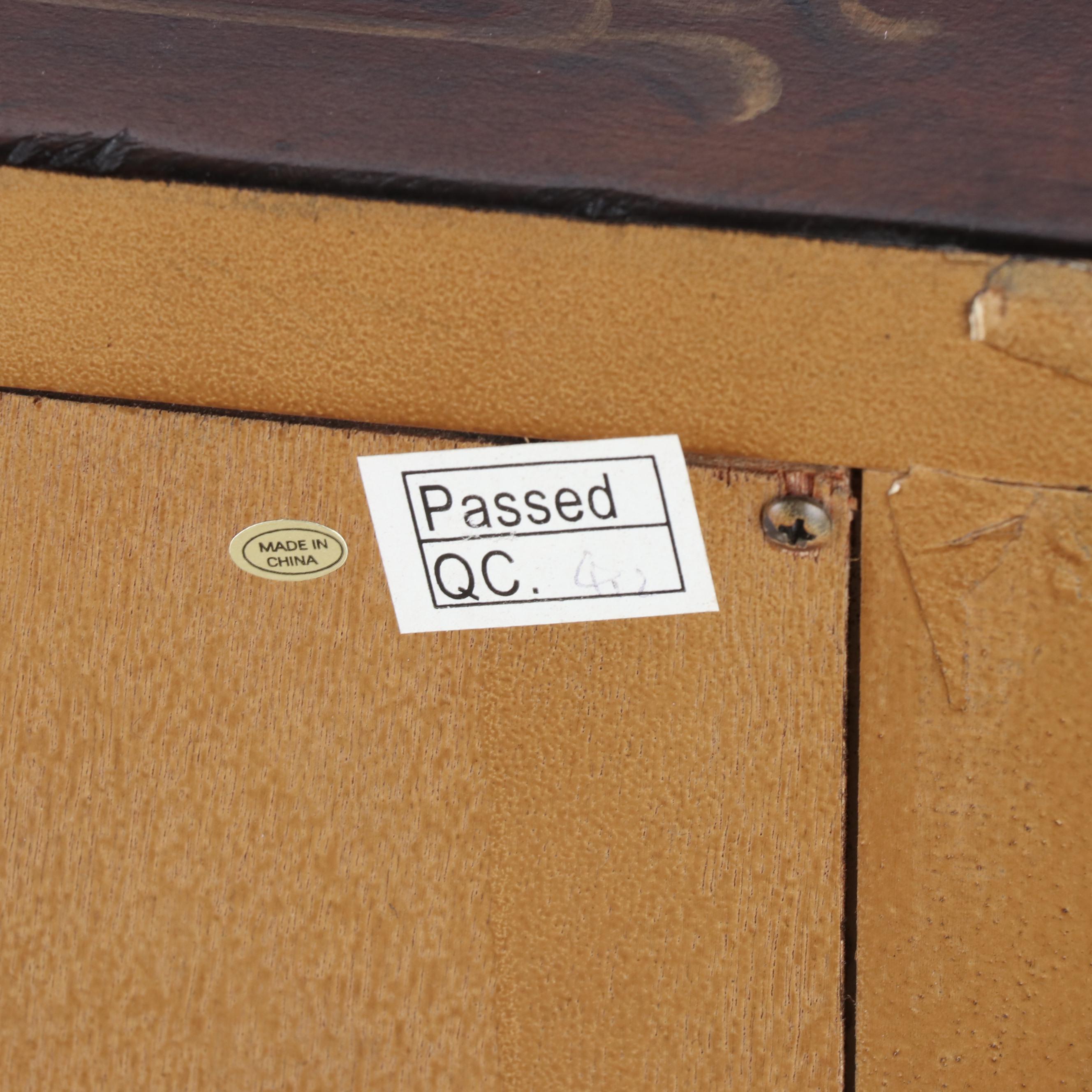 Neoclassical Style Fruitwood-Stained and Paint-Decorated Demilune Commode