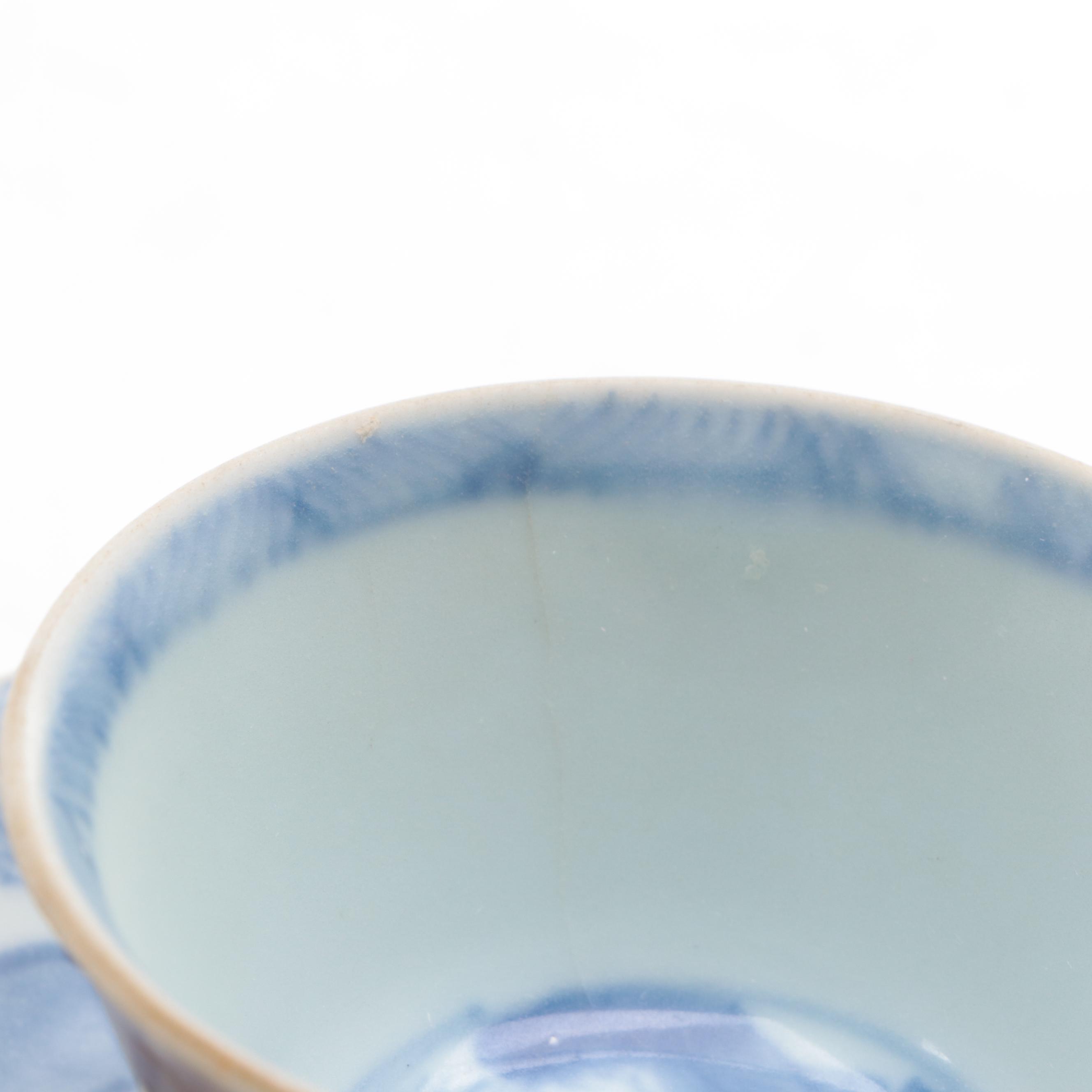 Chinese Batavian Ware Porcelain Cups and Saucers