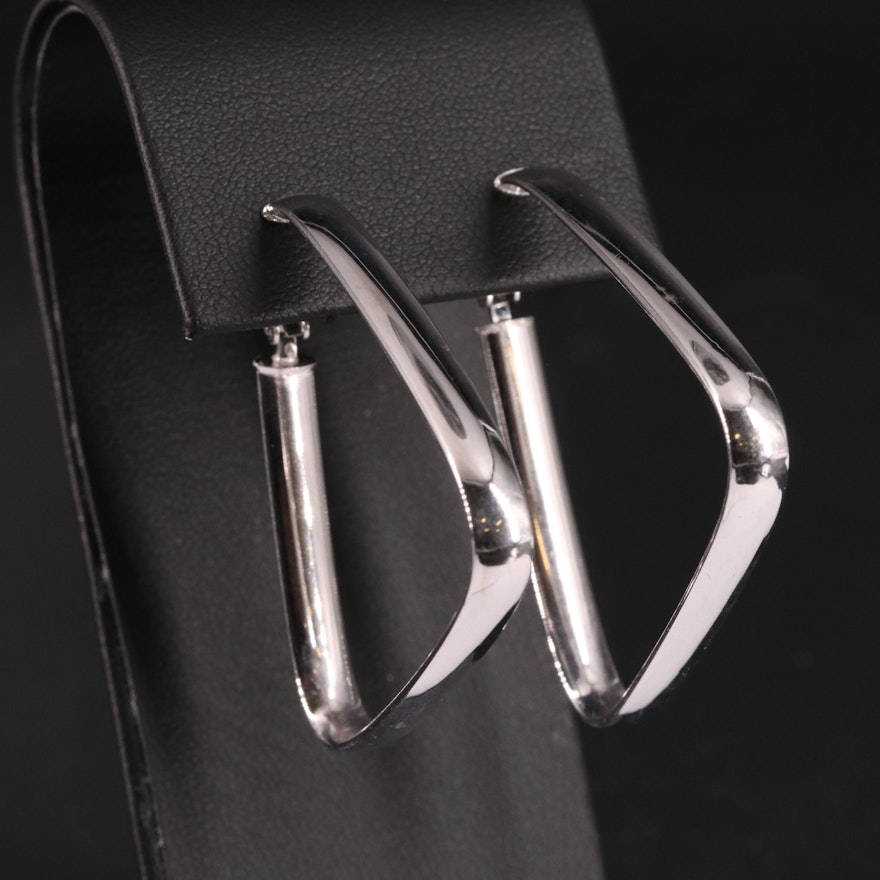 14K Triangular Hoop Earrings