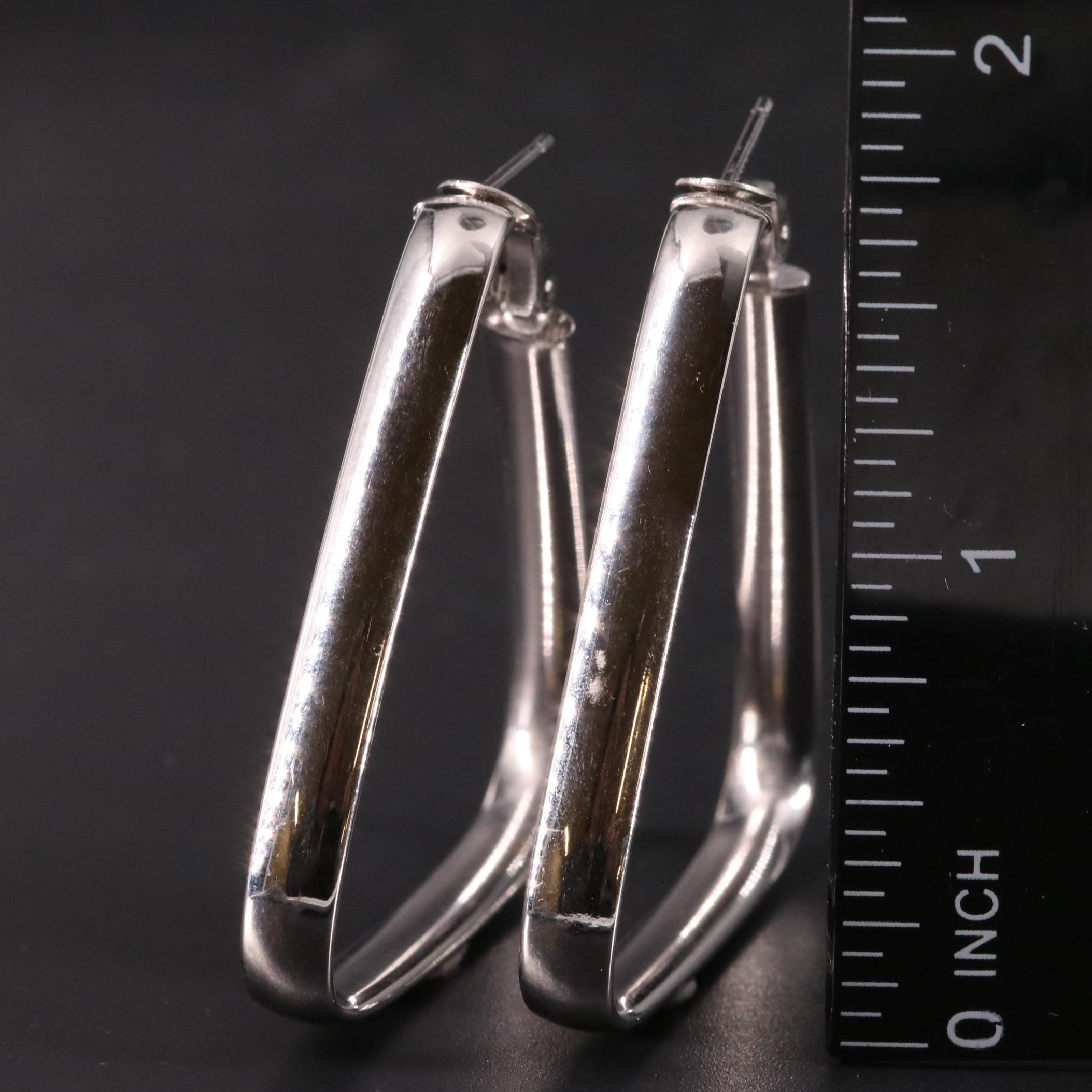 14K Triangular Hoop Earrings