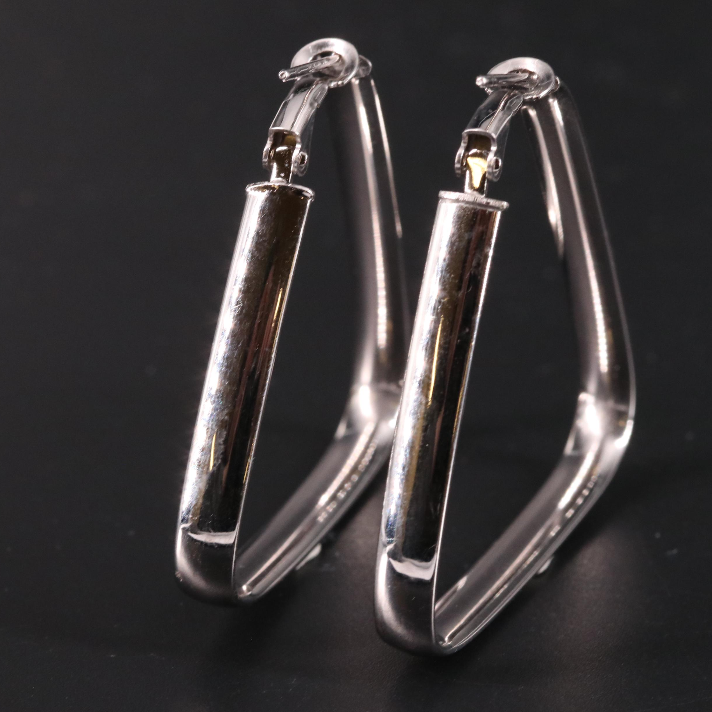 14K Triangular Hoop Earrings