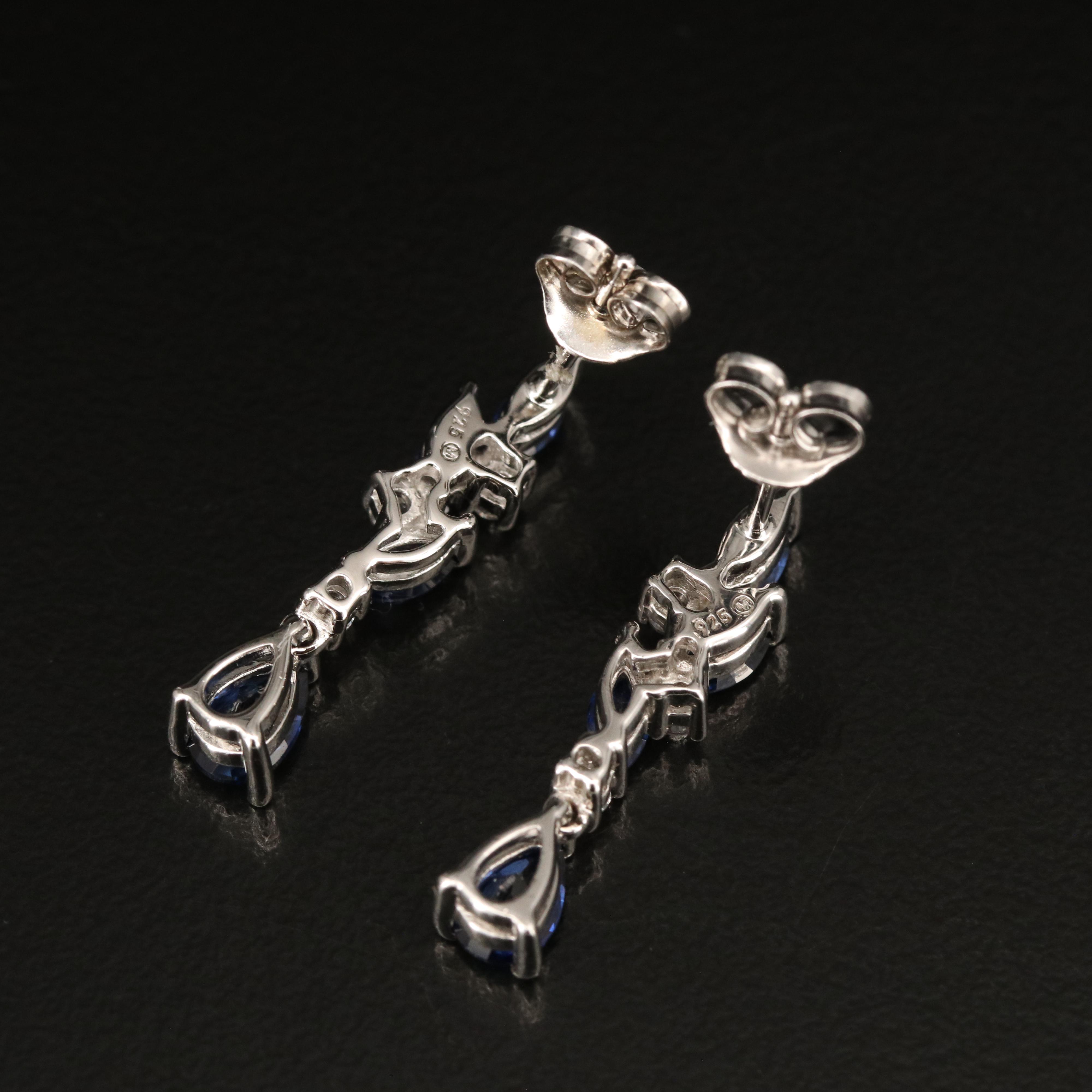 Sterling Sapphire and Topaz Earrings