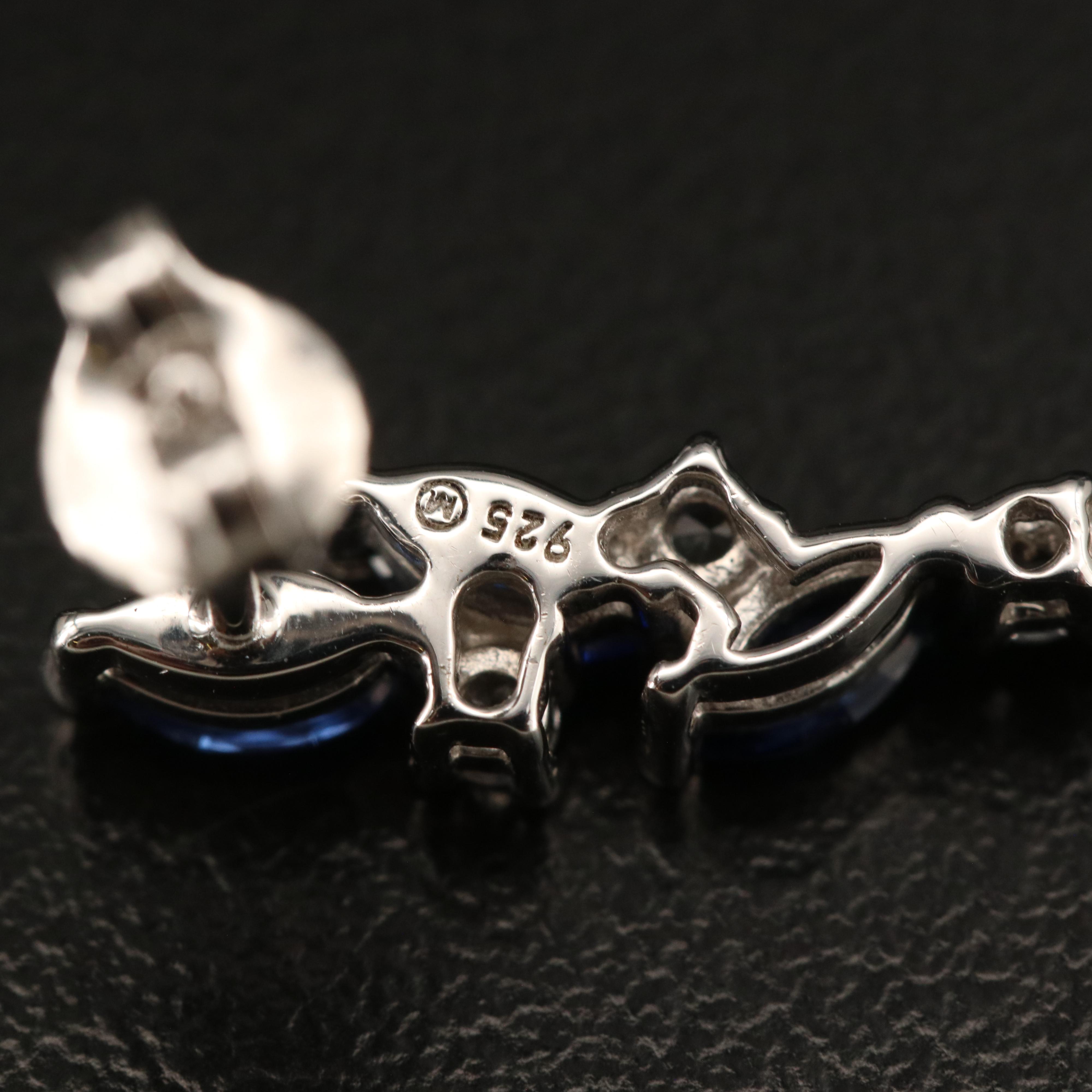 Sterling Sapphire and Topaz Earrings