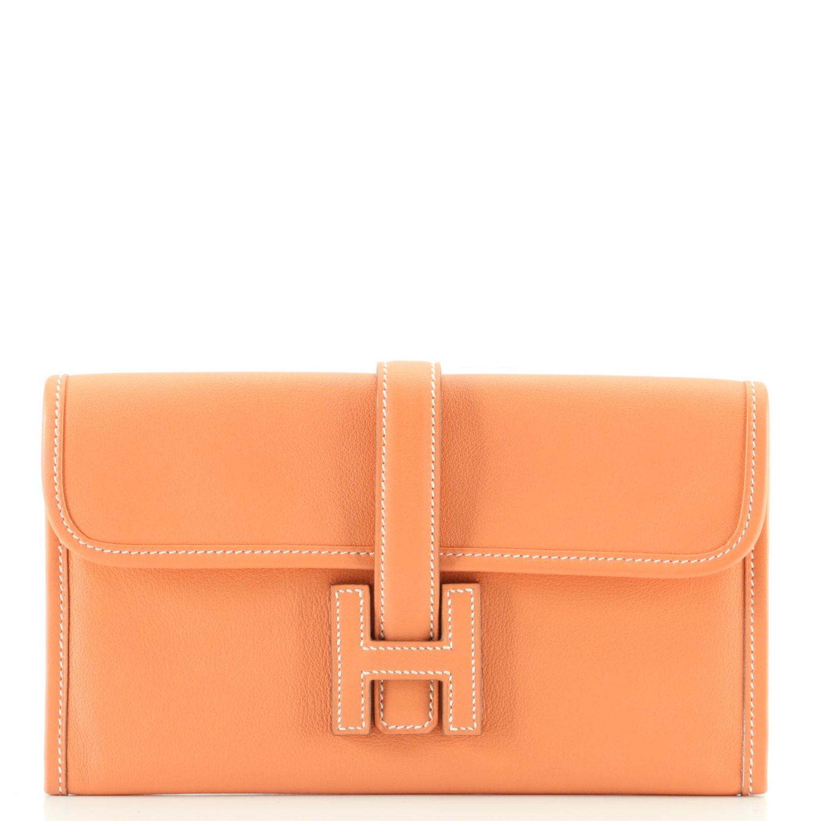 Hermès Jige Duo Wallet Clutch in Swift Leather