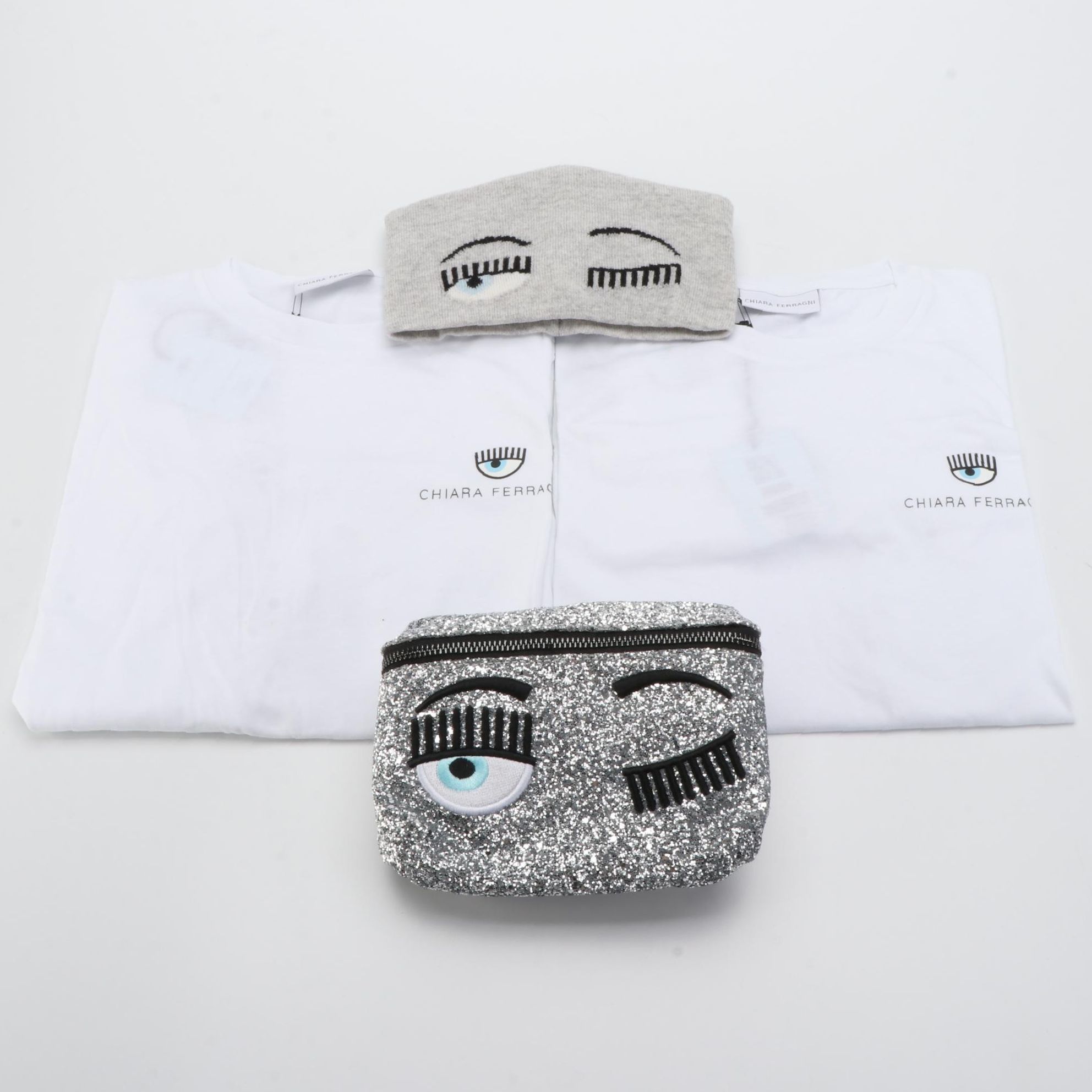 Chiara Ferragni Logo Flirting Beanie, Long Sleeve T-Shirts, and Belt Bag, NWT