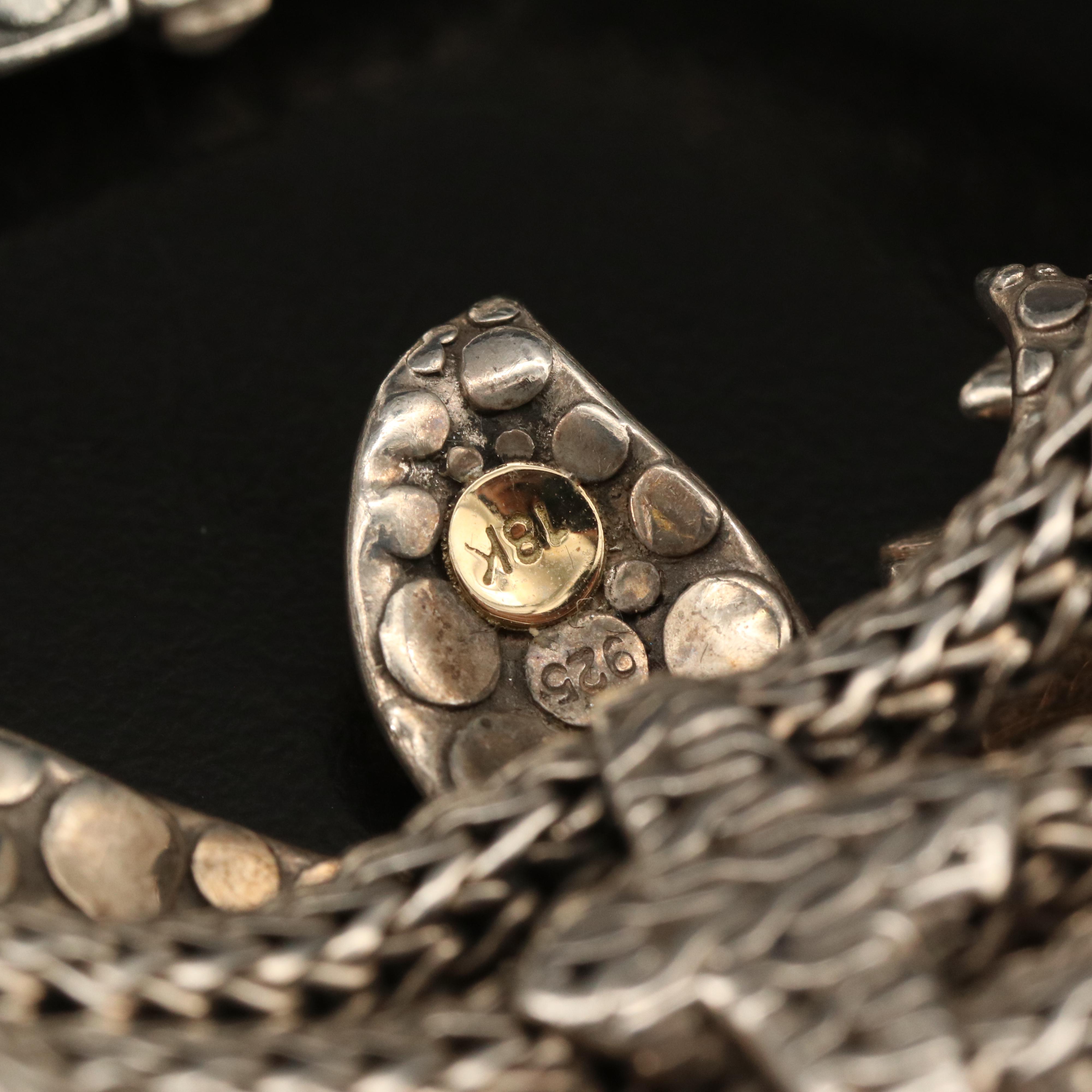 John Hardy "Ayu Dot" Sterling Jasmine Flower Bracelet with 18K Accents