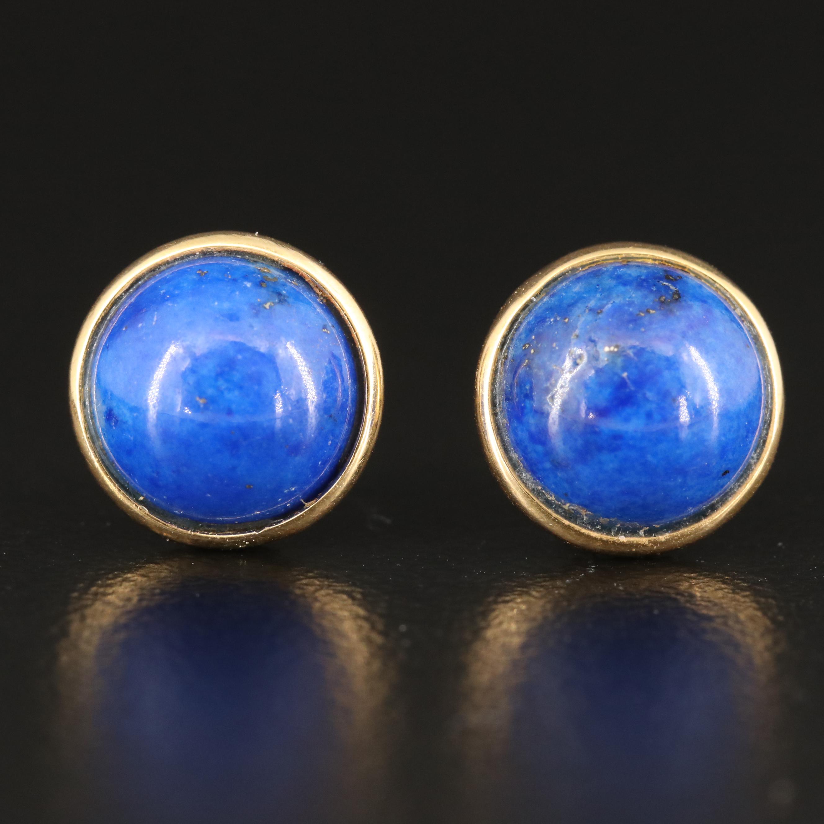 14K Lapis Lazuli Stud Earrings