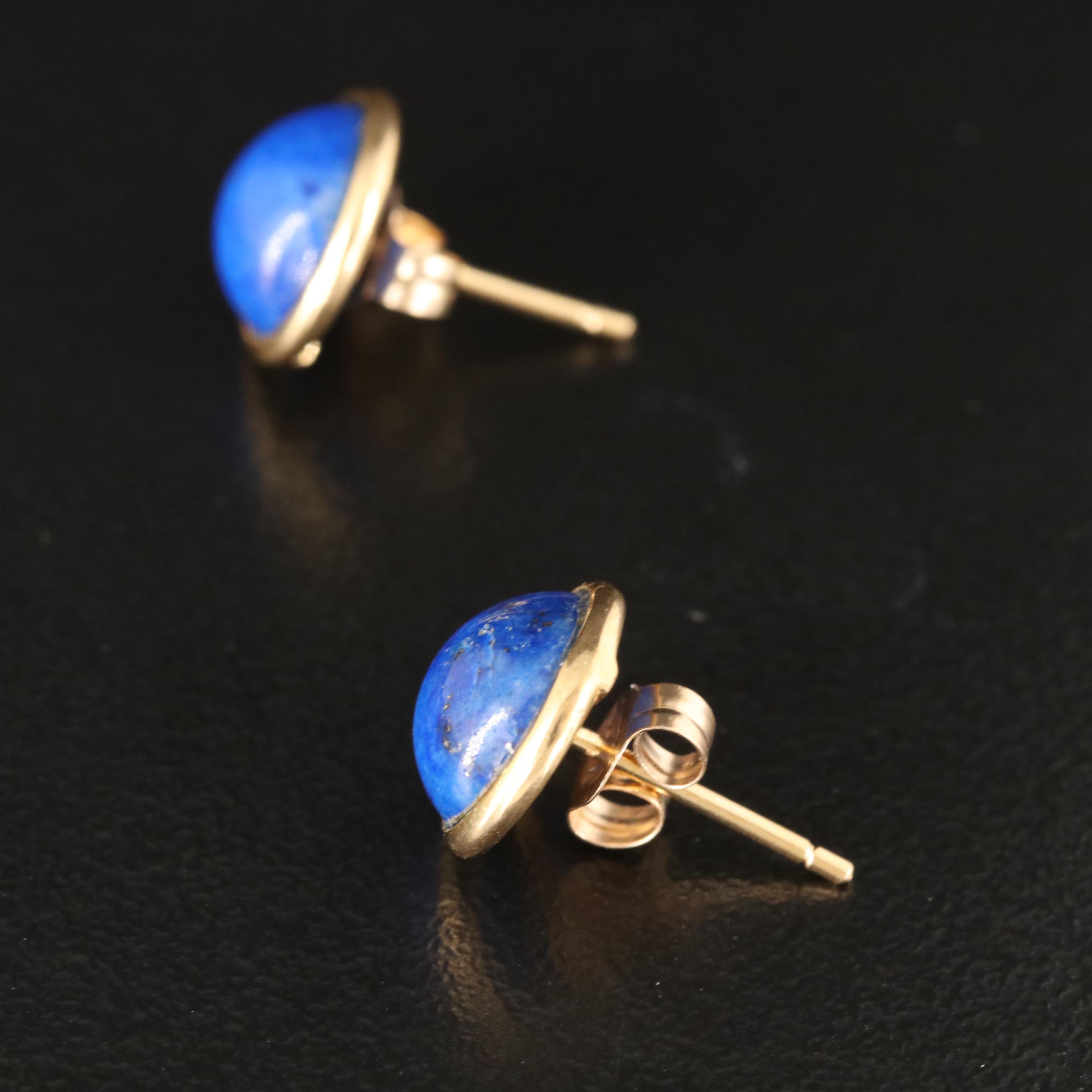 14K Lapis Lazuli Stud Earrings