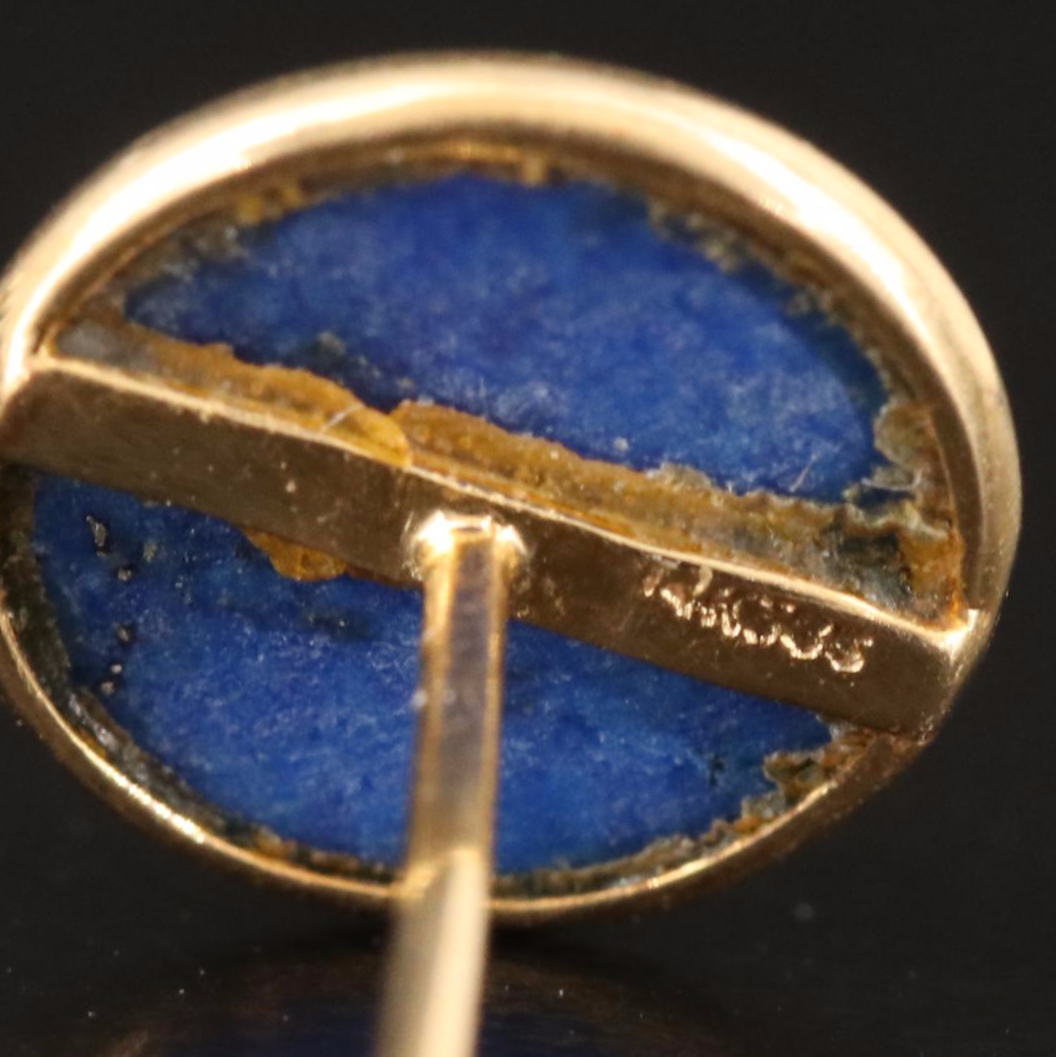14K Lapis Lazuli Stud Earrings