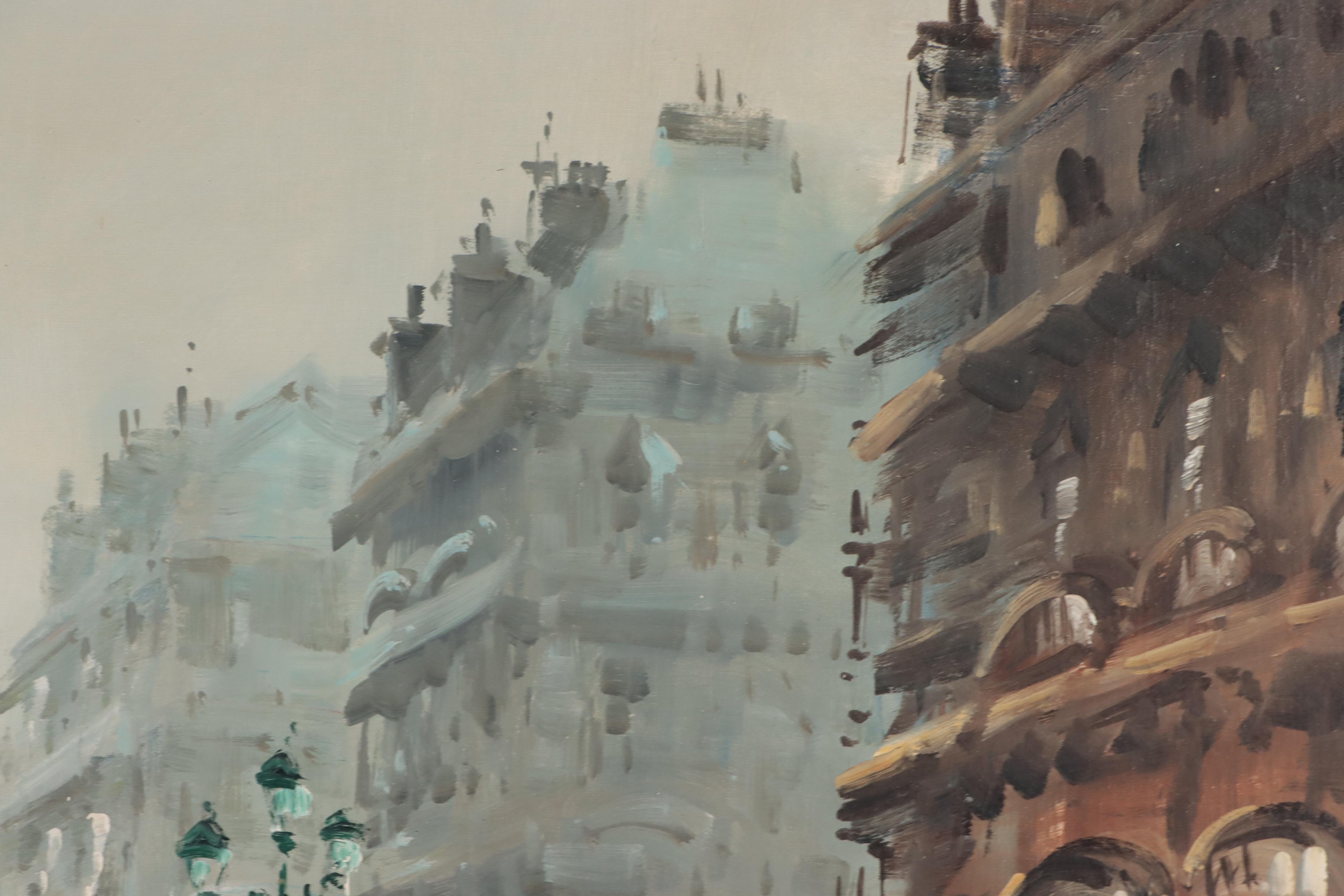 Oil Painting of City Scene