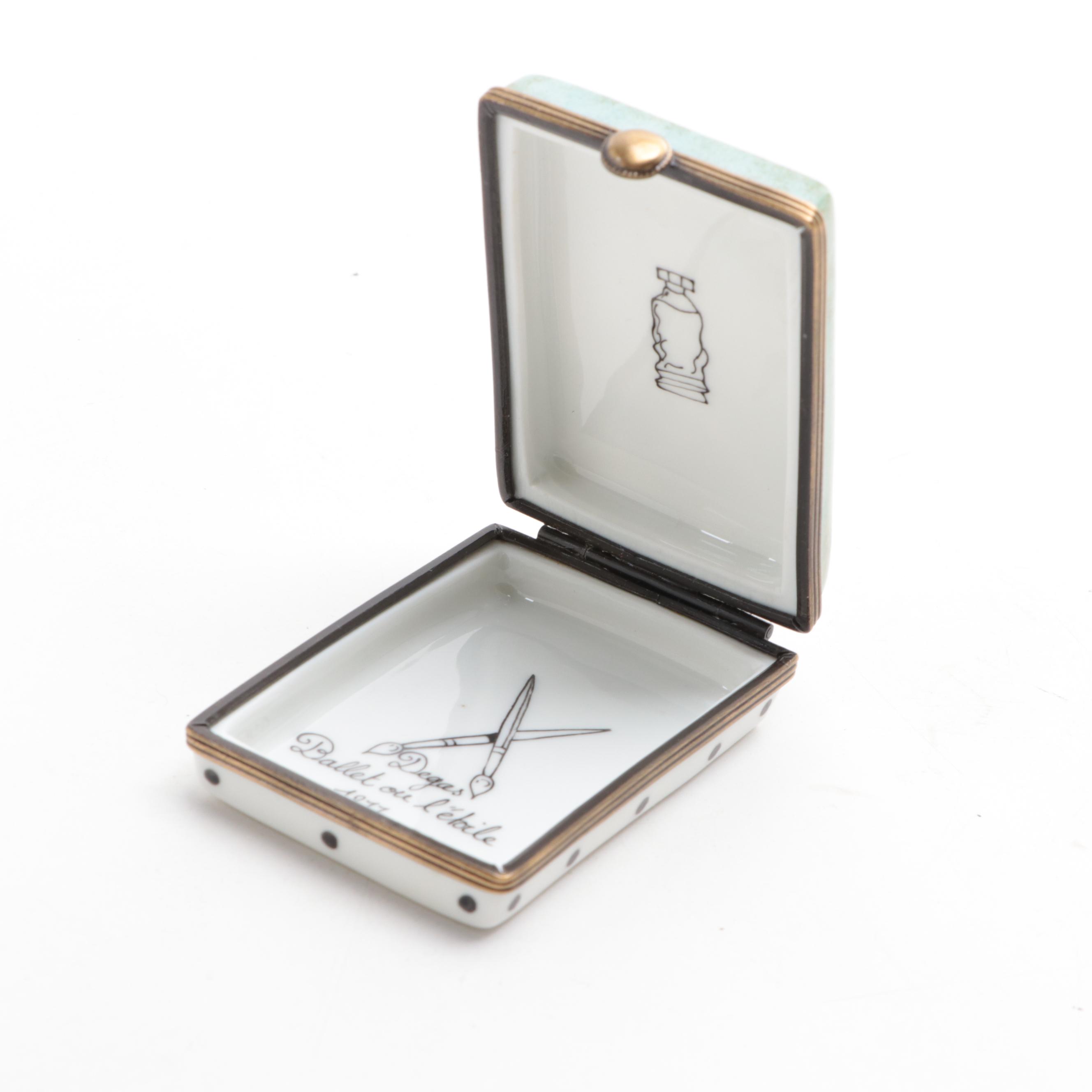 J. Dumont "Ballet ou l'étoile" Porcelain Limoges Box with Paint Palette