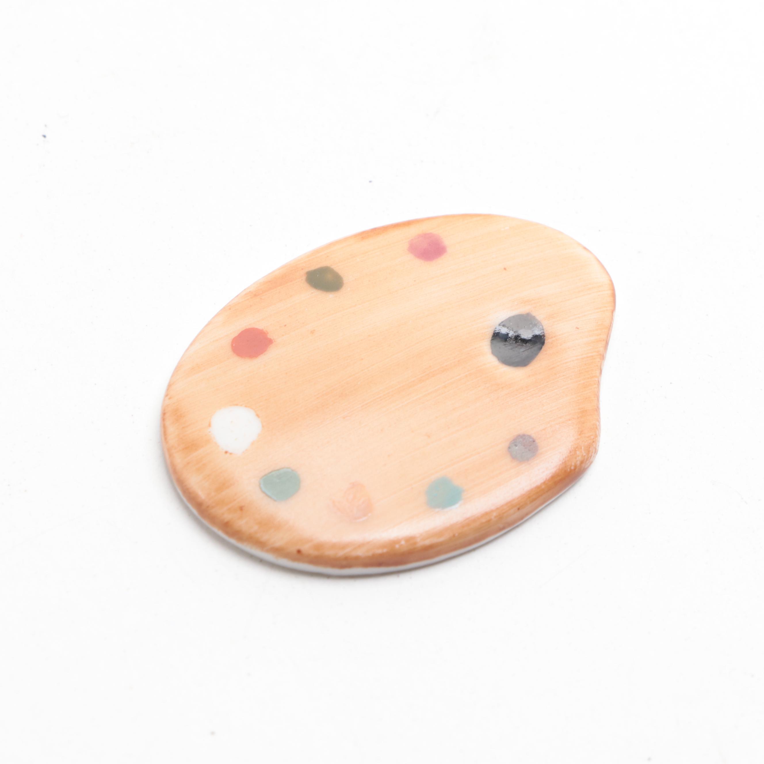 J. Dumont "Ballet ou l'étoile" Porcelain Limoges Box with Paint Palette