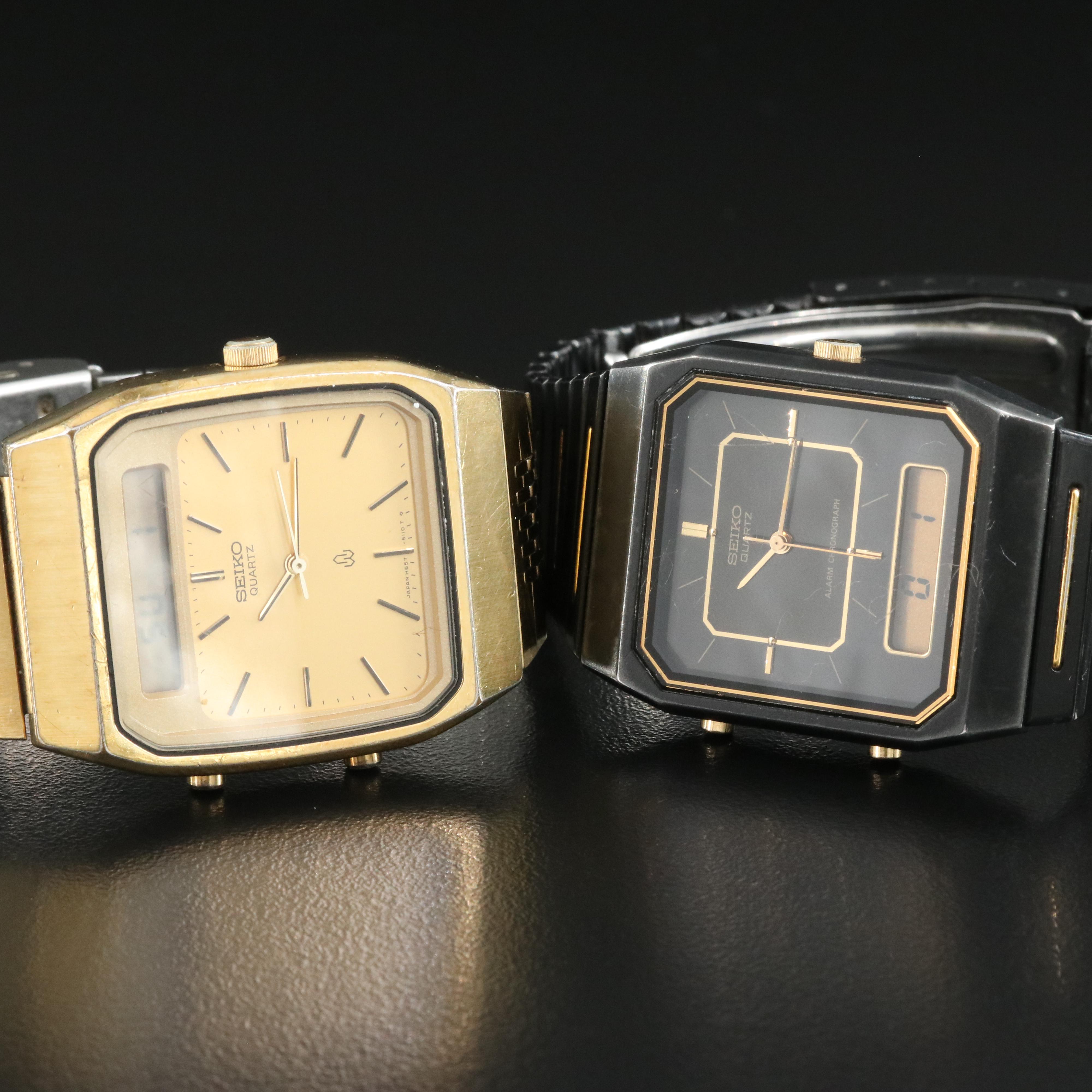 Pair of Seiko Analog-Digital Quartz Watches