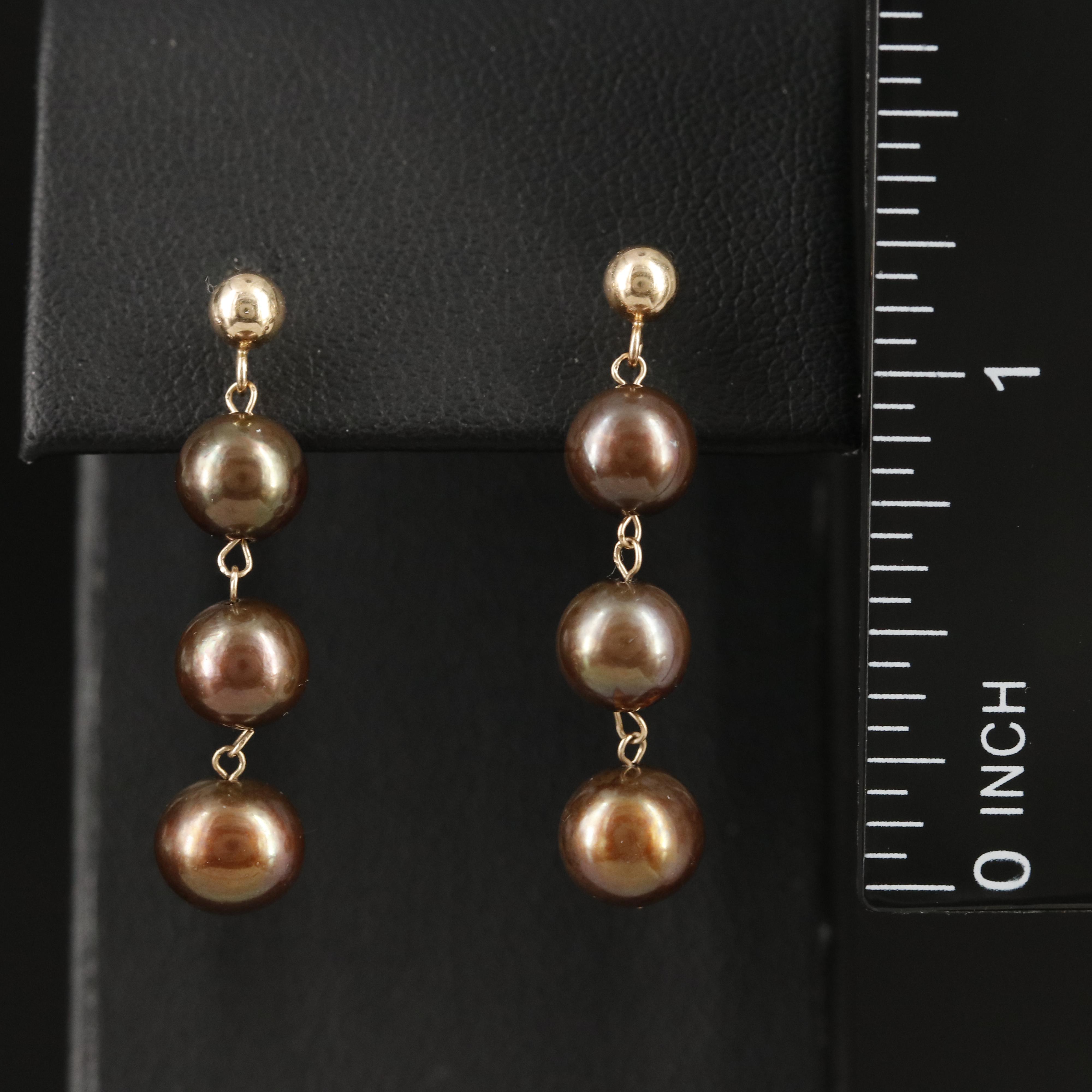 14K Graduated Pearl Earrings
