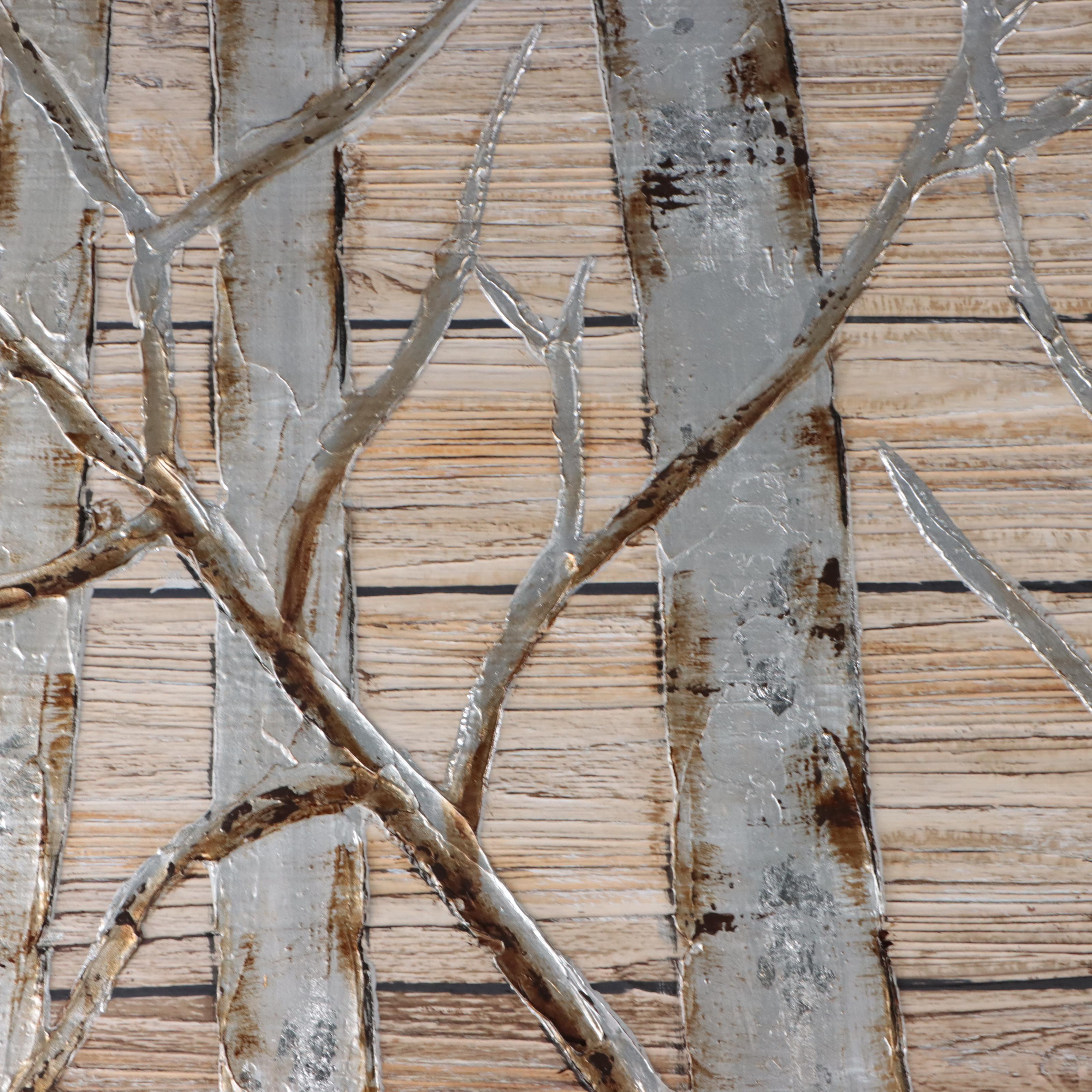 Pier 1 Embellished Giclée of Birch Trees, 21st Century