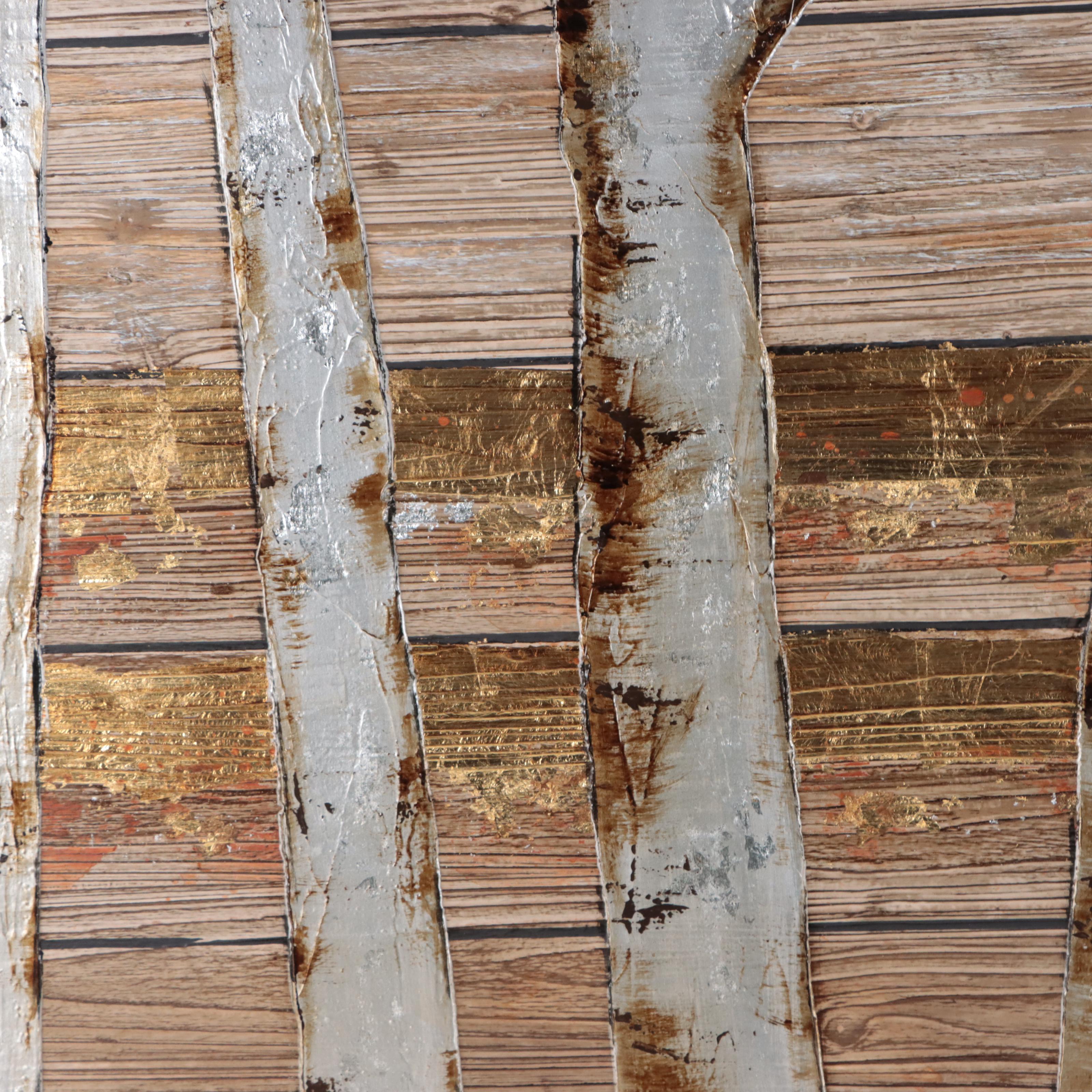 Pier 1 Embellished Giclée of Birch Trees, 21st Century