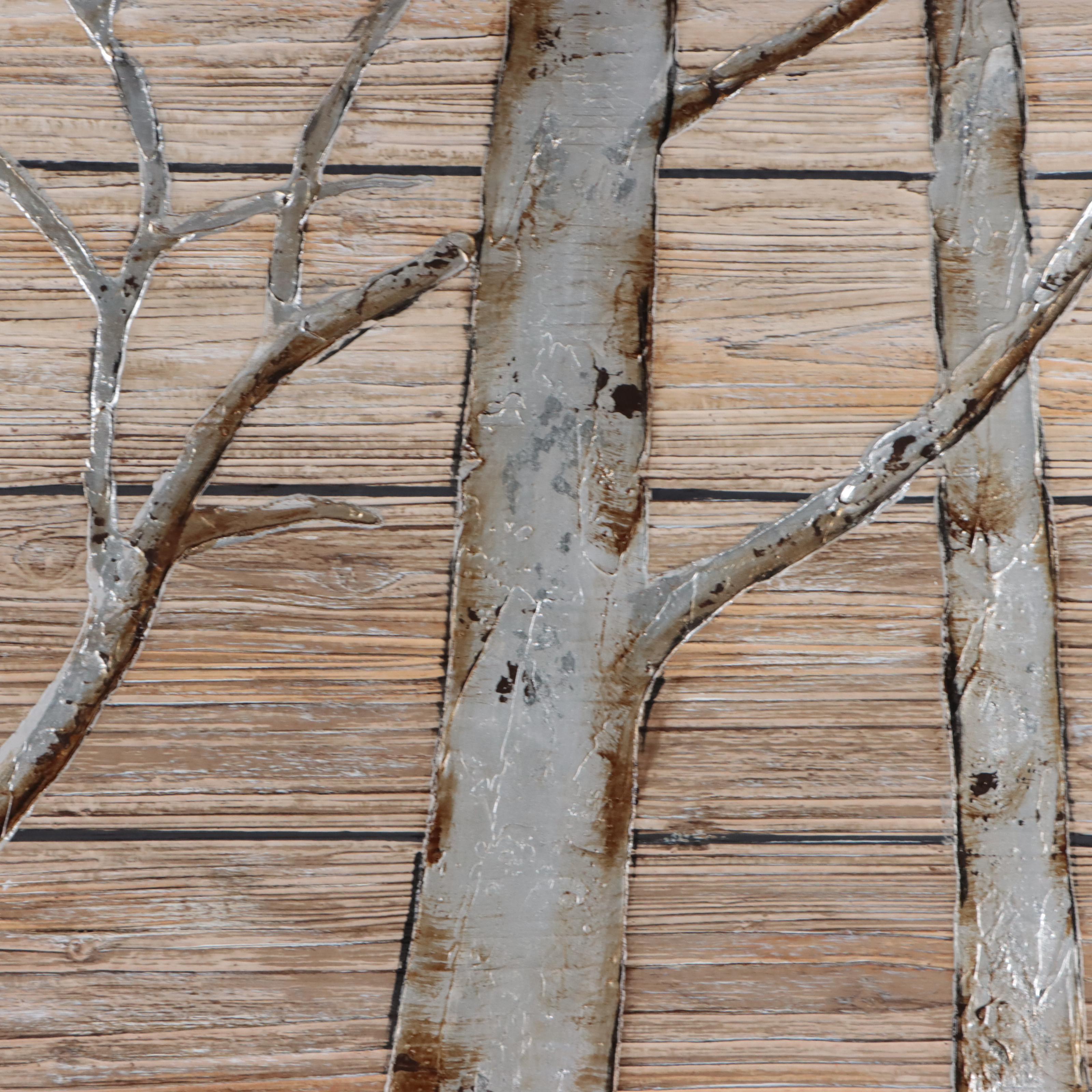 Pier 1 Embellished Giclée of Birch Trees, 21st Century