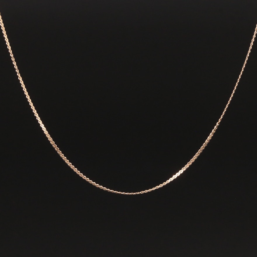 14K Serpentine Chain Necklace