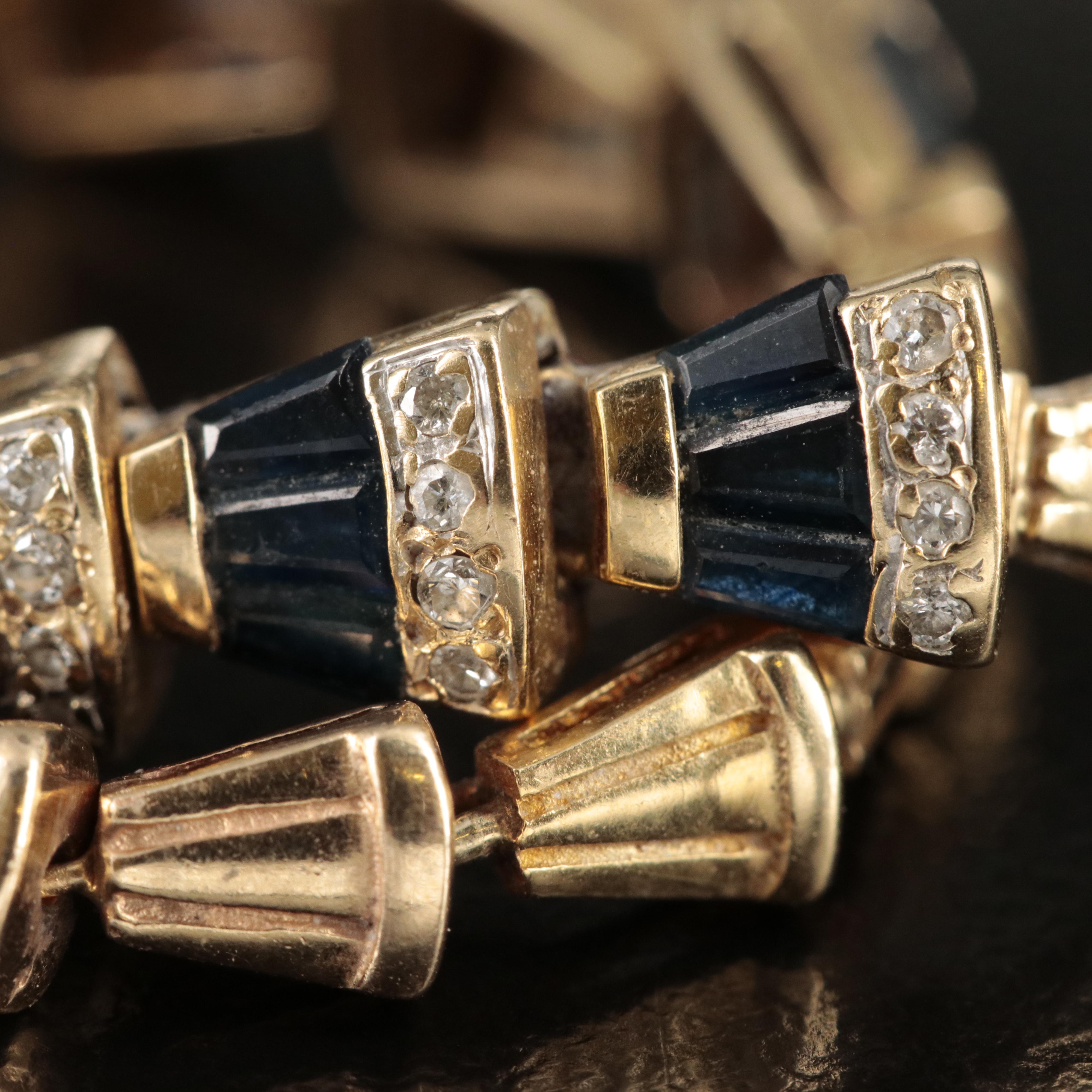 14K Sapphire and Diamond Bracelet