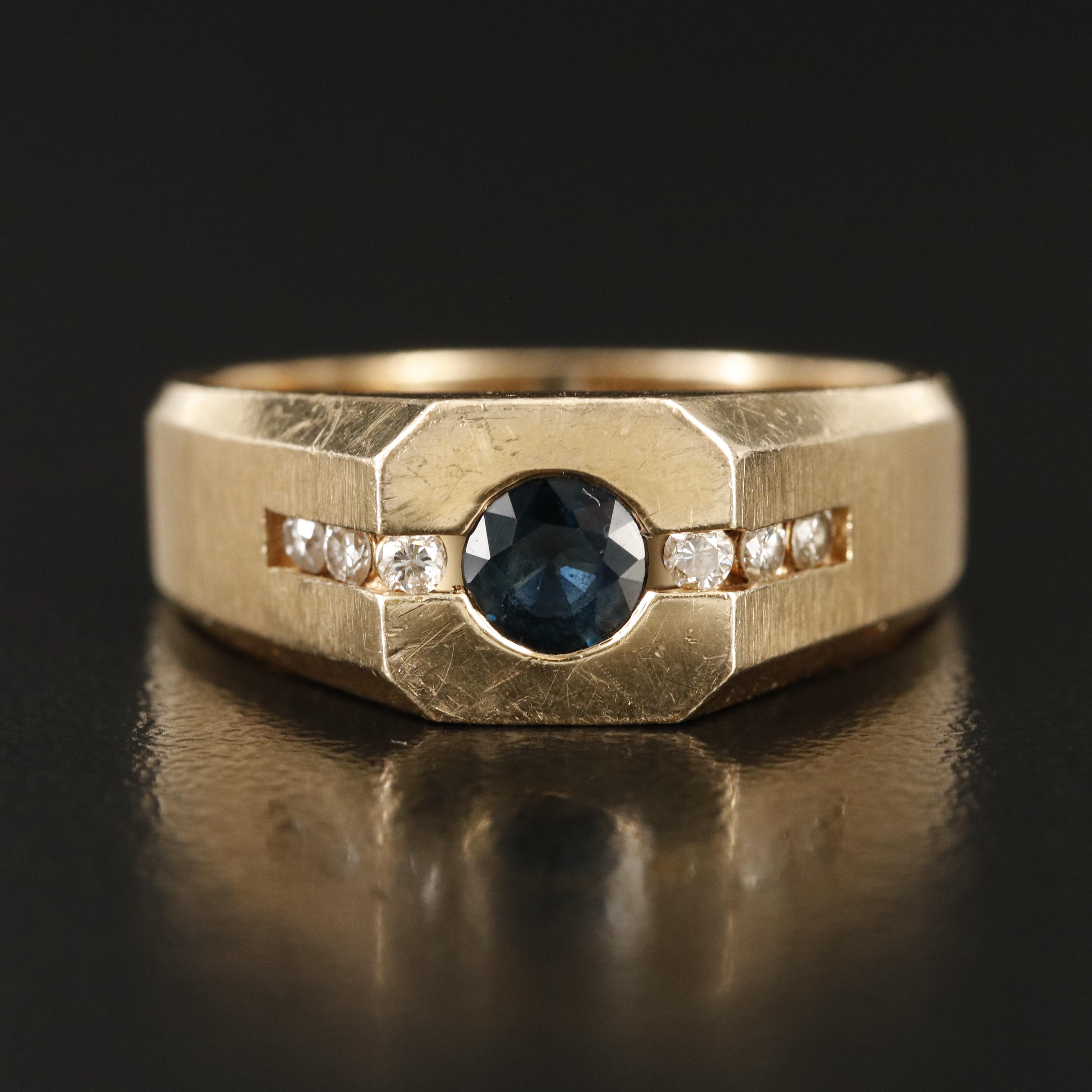 Vintage 14K Sapphire and Diamond Ring
