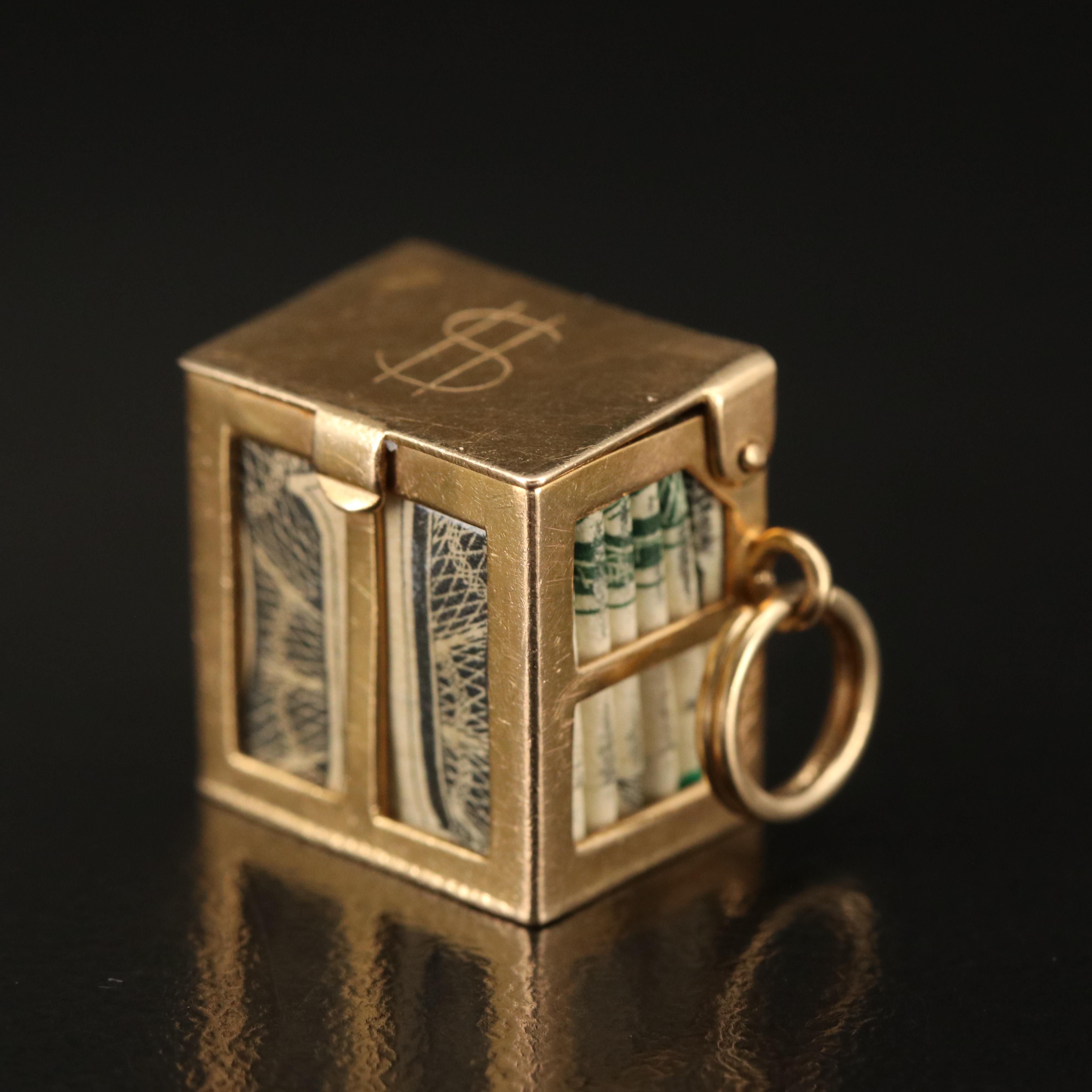 Vintage 14K Mad Money Vault Pendant