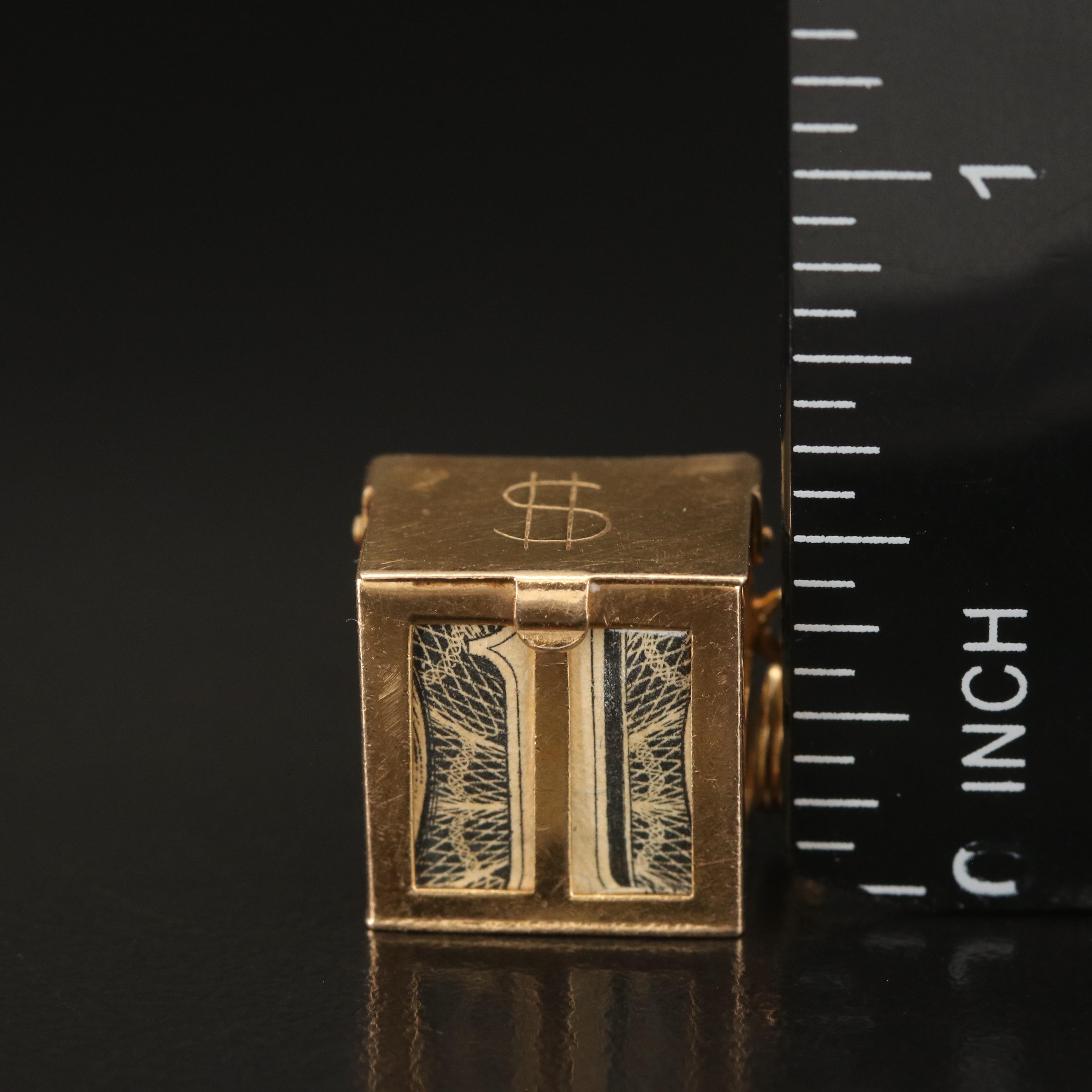 Vintage 14K Mad Money Vault Pendant