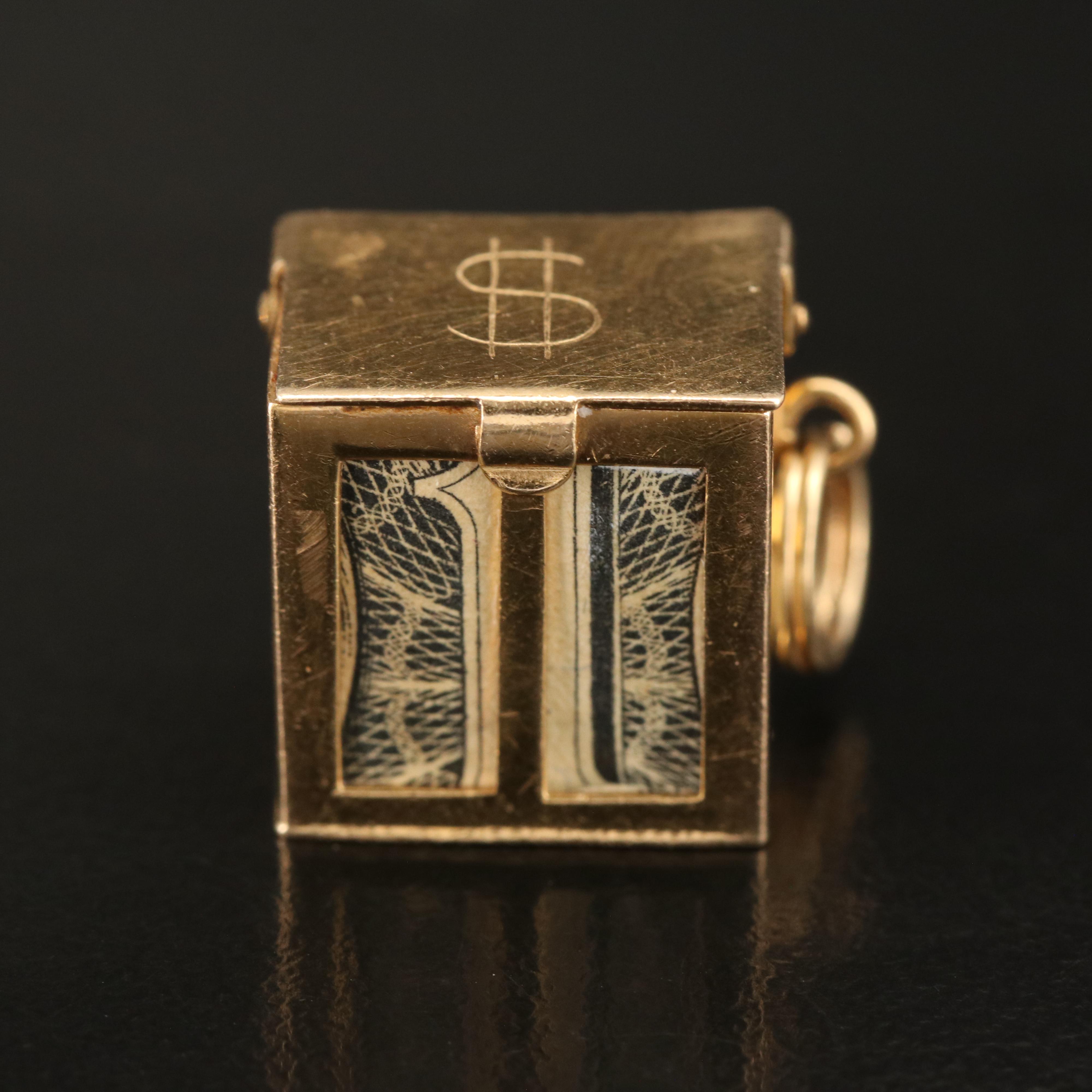 Vintage 14K Mad Money Vault Pendant