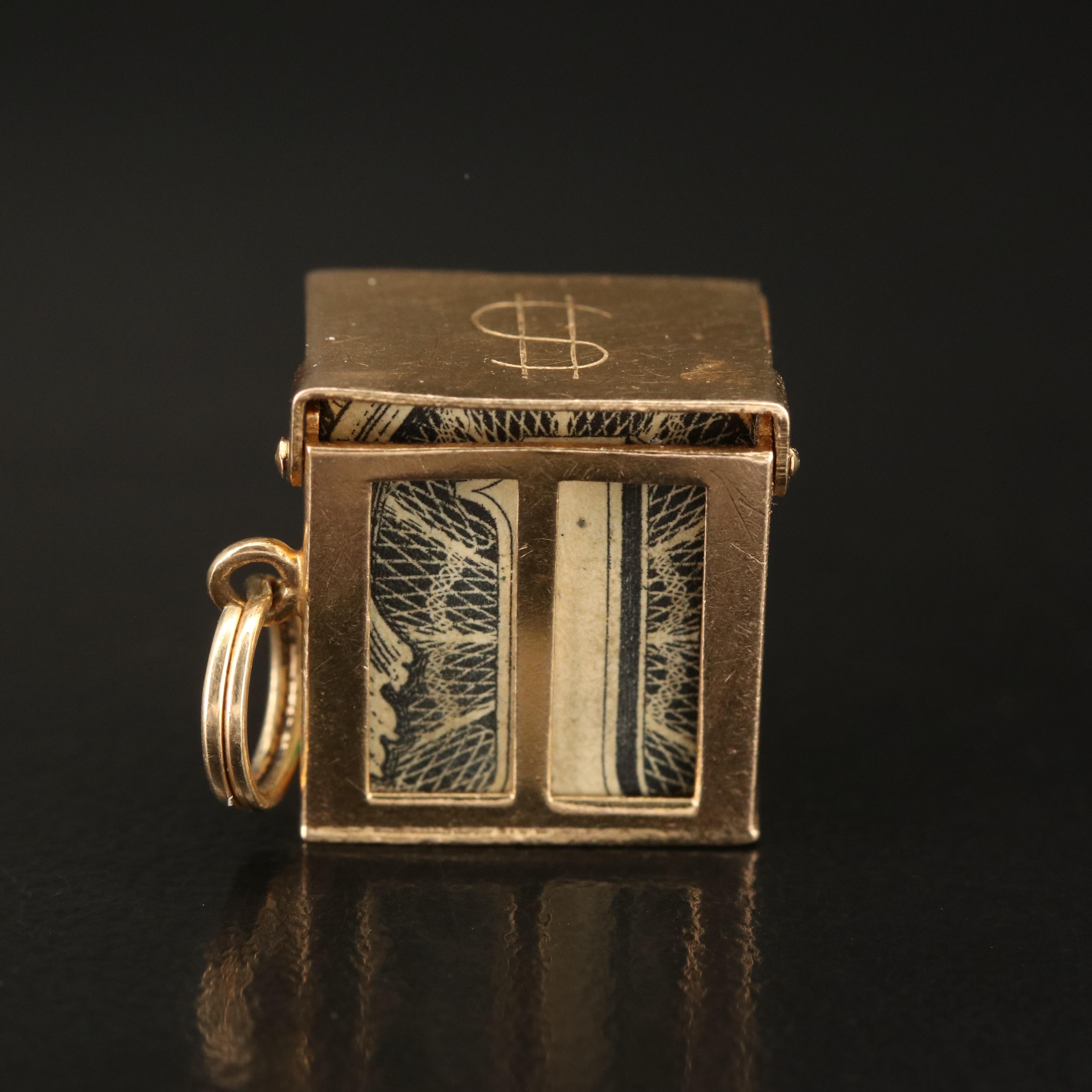 Vintage 14K Mad Money Vault Pendant