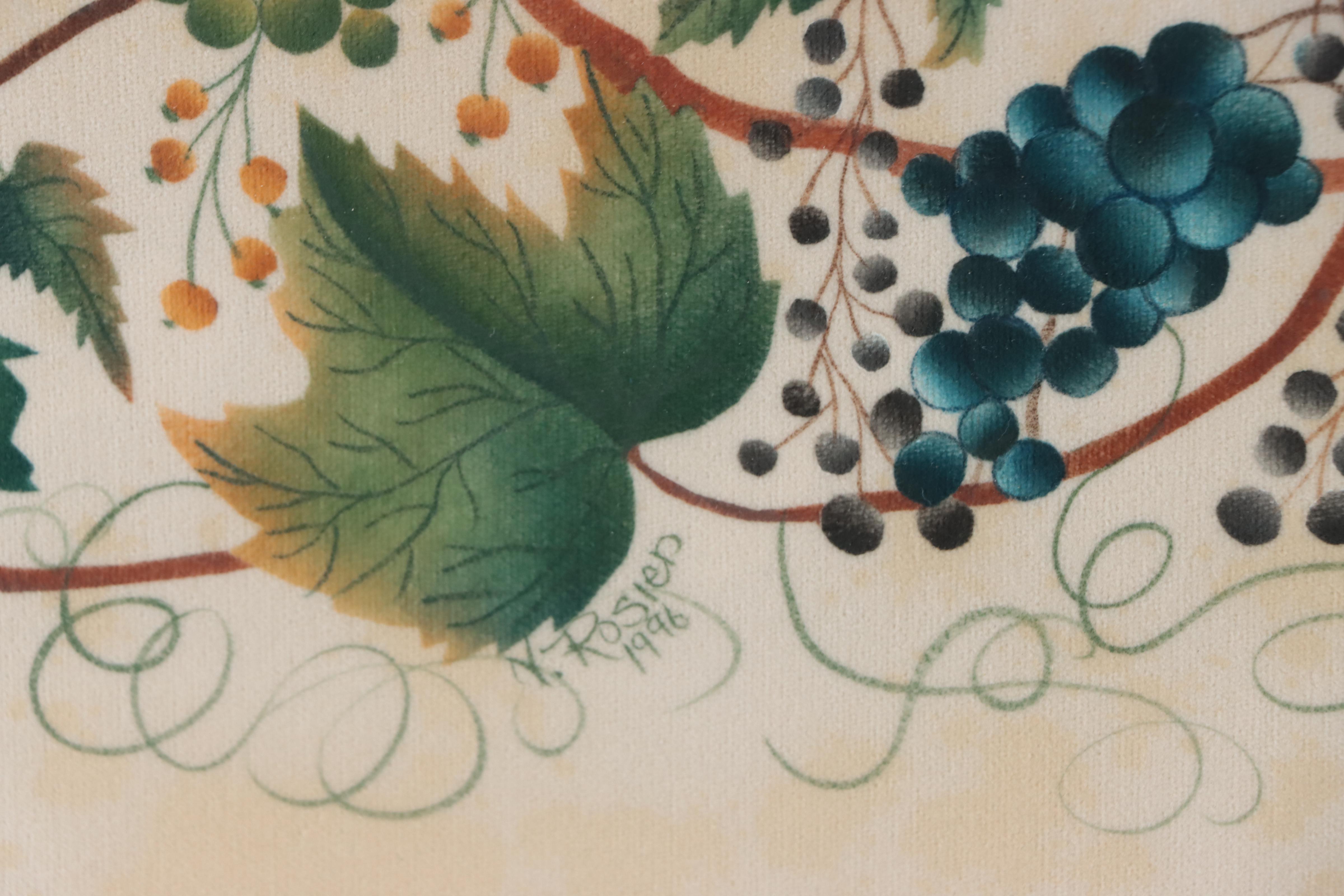 Nancy Rosier Folk Art Theorem Stencil Paintings of Fruit, 1995-1996