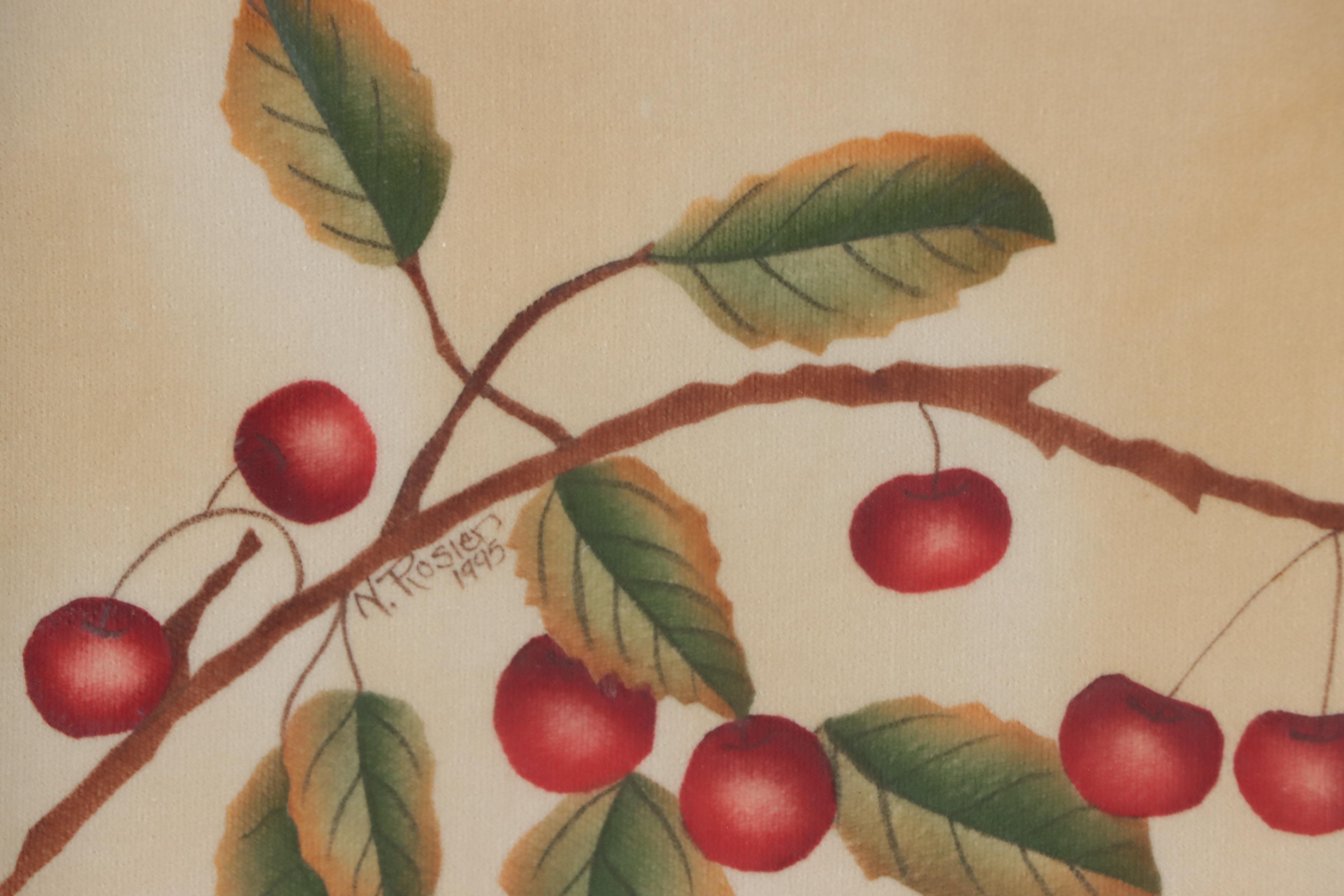 Nancy Rosier Folk Art Theorem Stencil Paintings of Fruit, 1995-1996