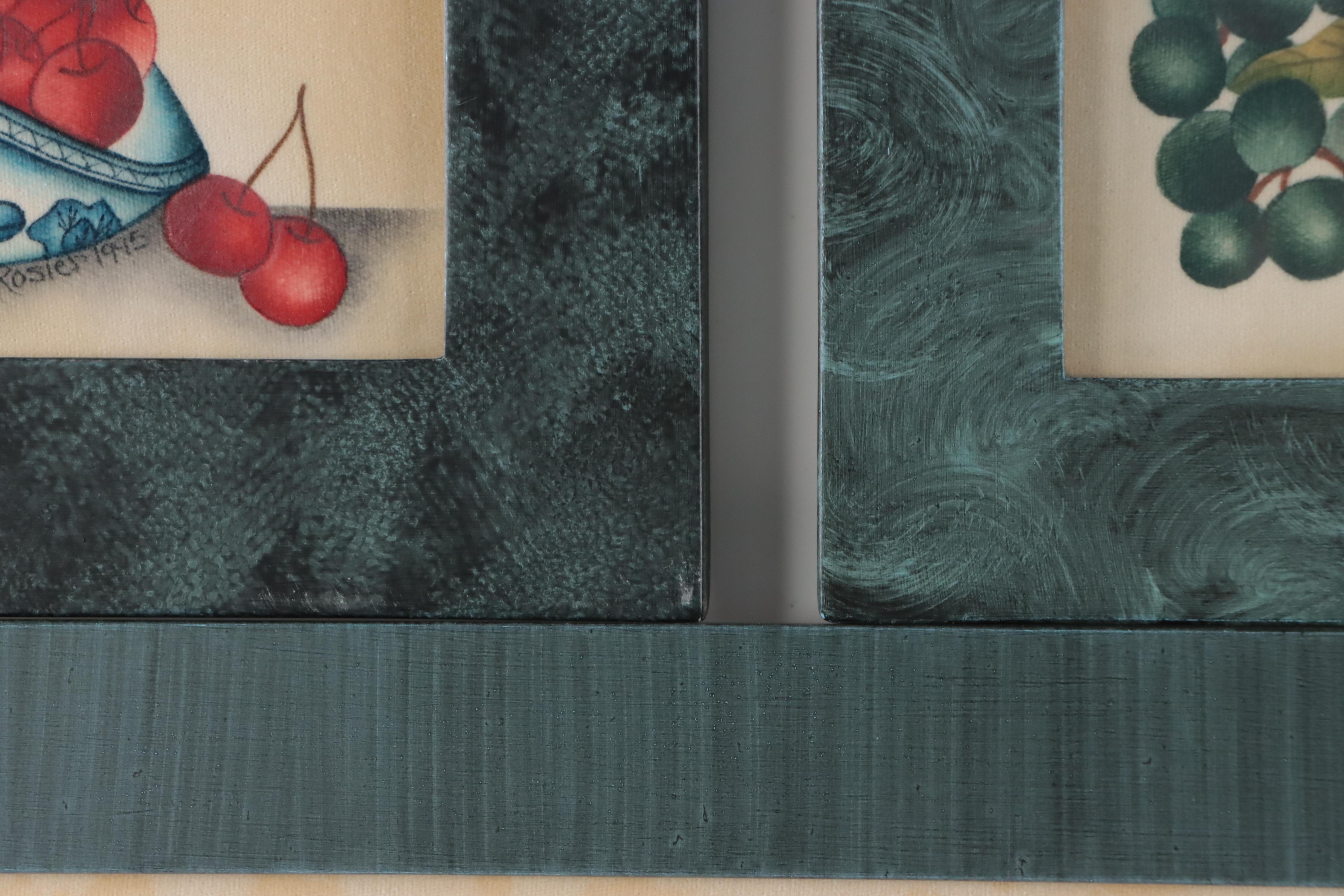 Nancy Rosier Folk Art Theorem Stencil Paintings of Fruit, 1995-1996