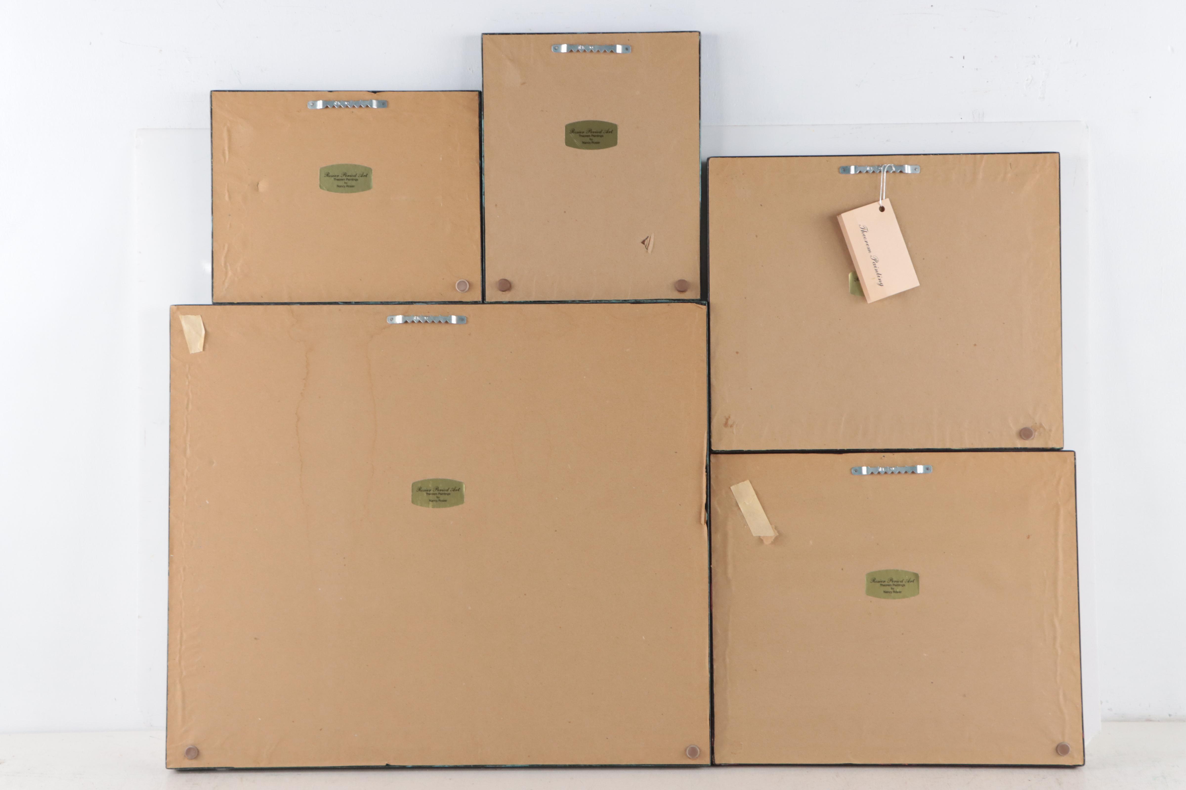 Nancy Rosier Folk Art Theorem Stencil Paintings of Fruit, 1995-1996