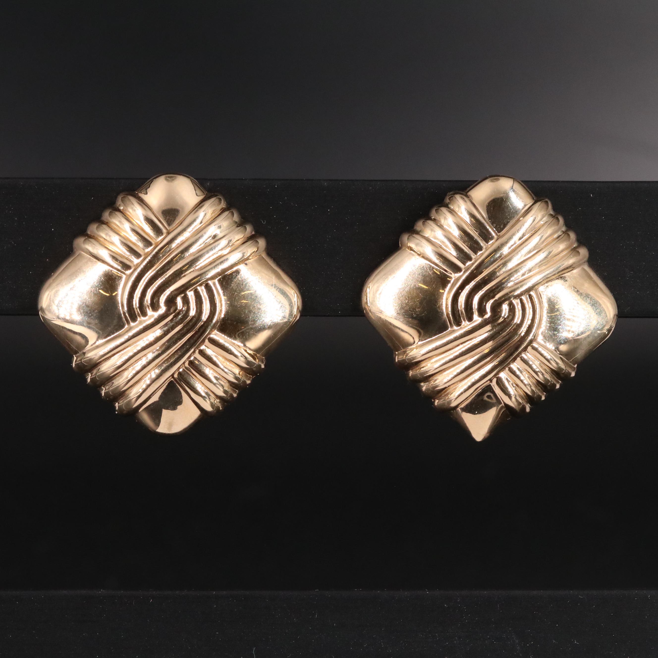 14K Oversized Drop Earrings