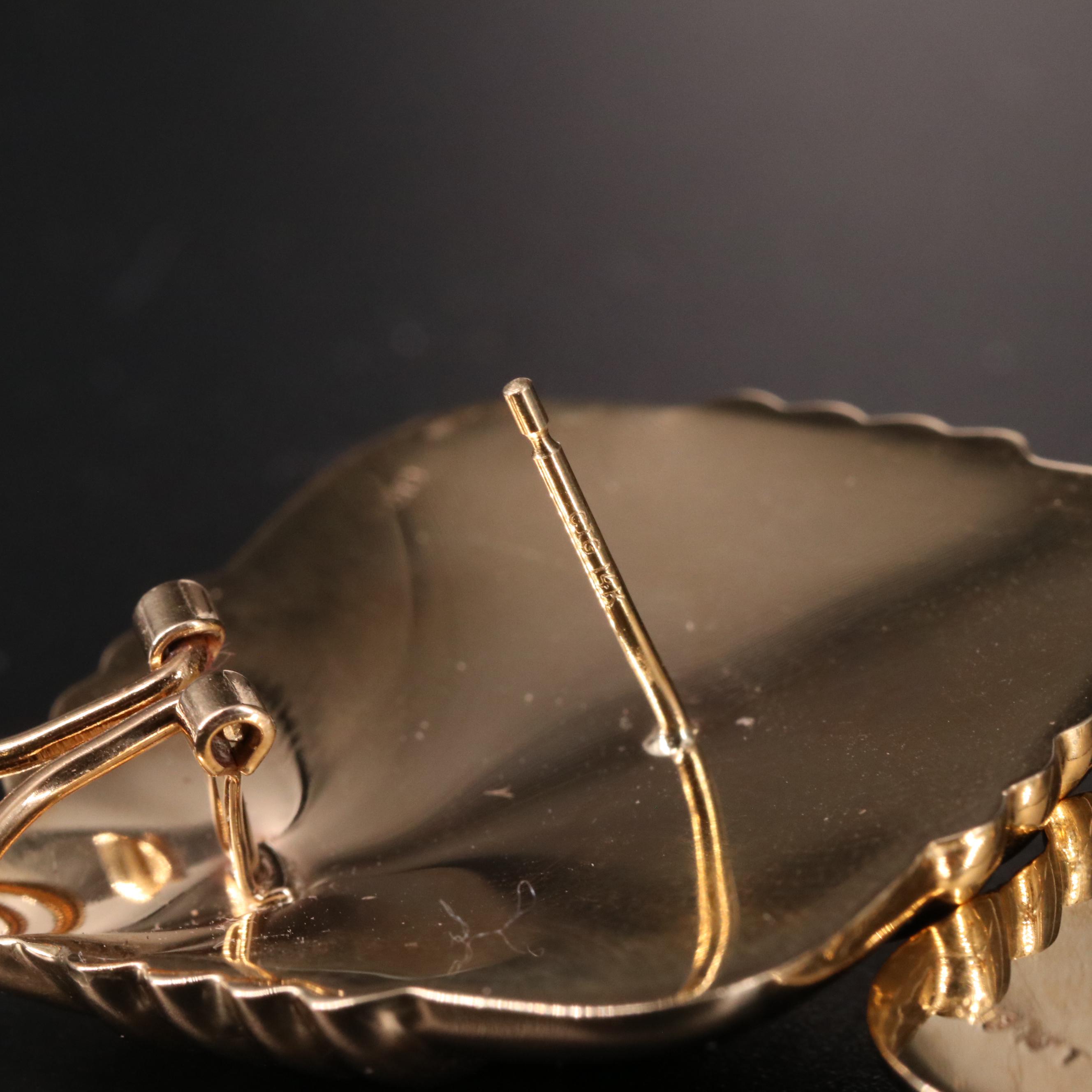 14K Oversized Drop Earrings