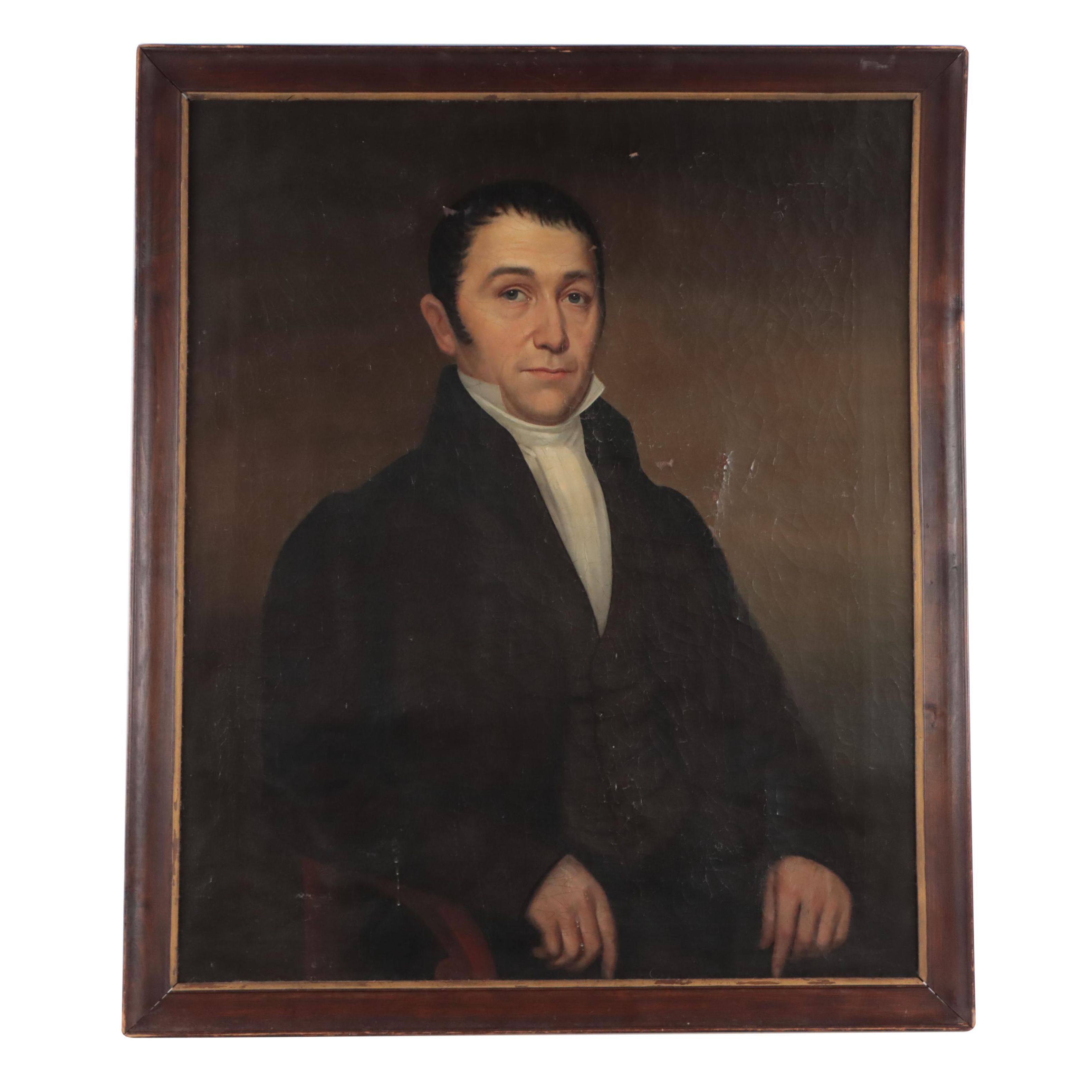 American or French School Oil Portrait of a Gentleman, Early 19th Century