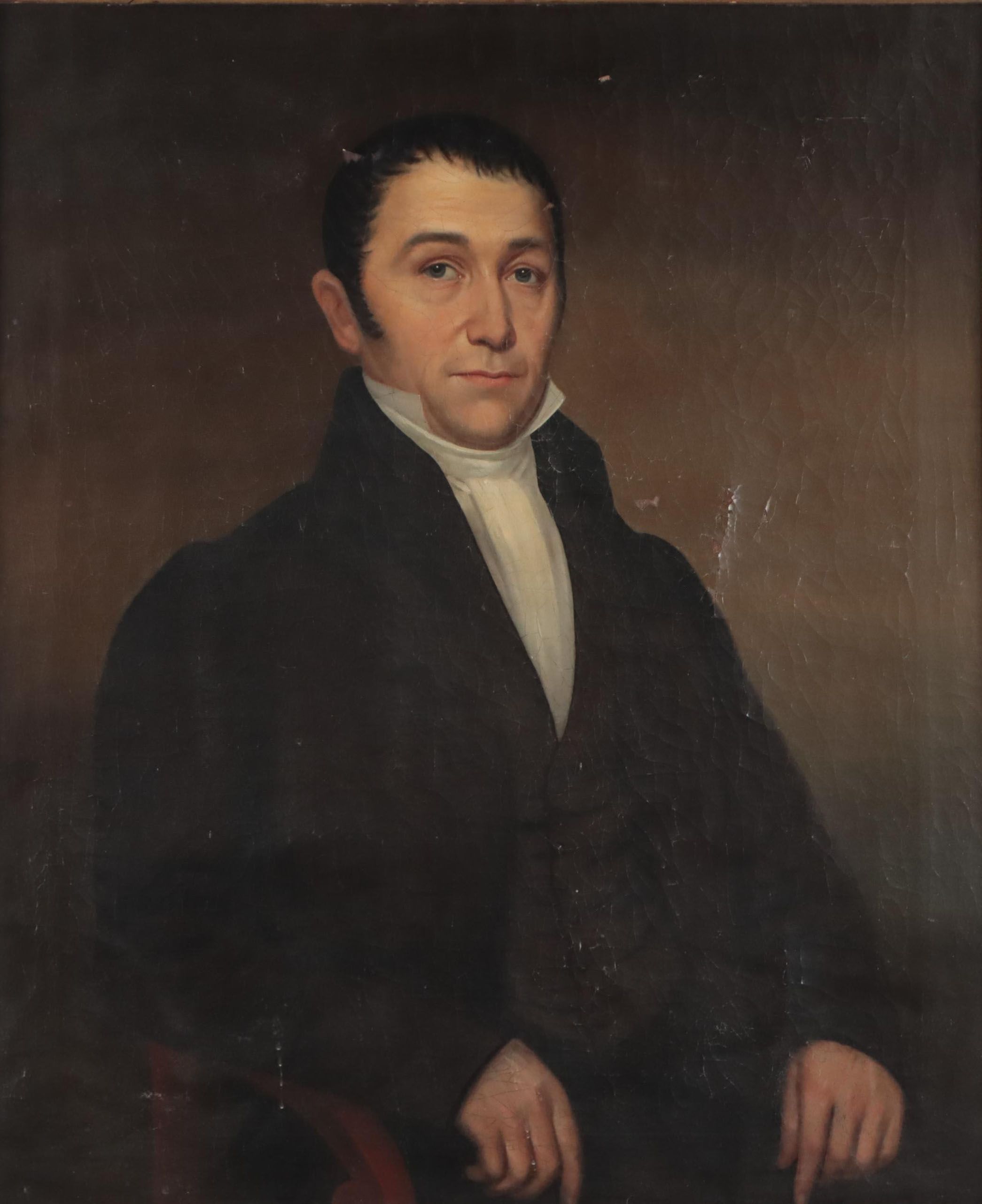 American or French School Oil Portrait of a Gentleman, Early 19th Century