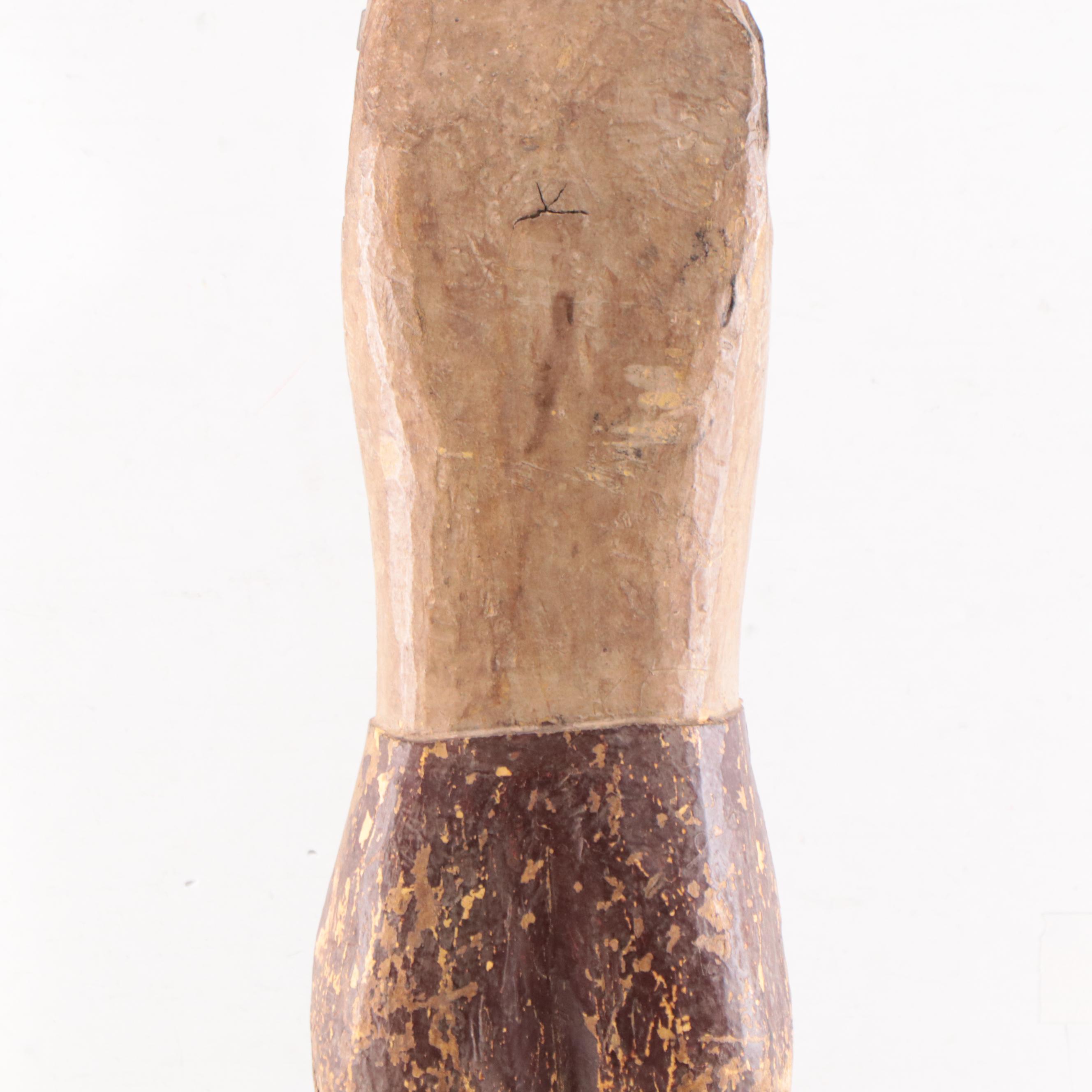 Filipino Carved Wood San Isidro Labrador Church Statue