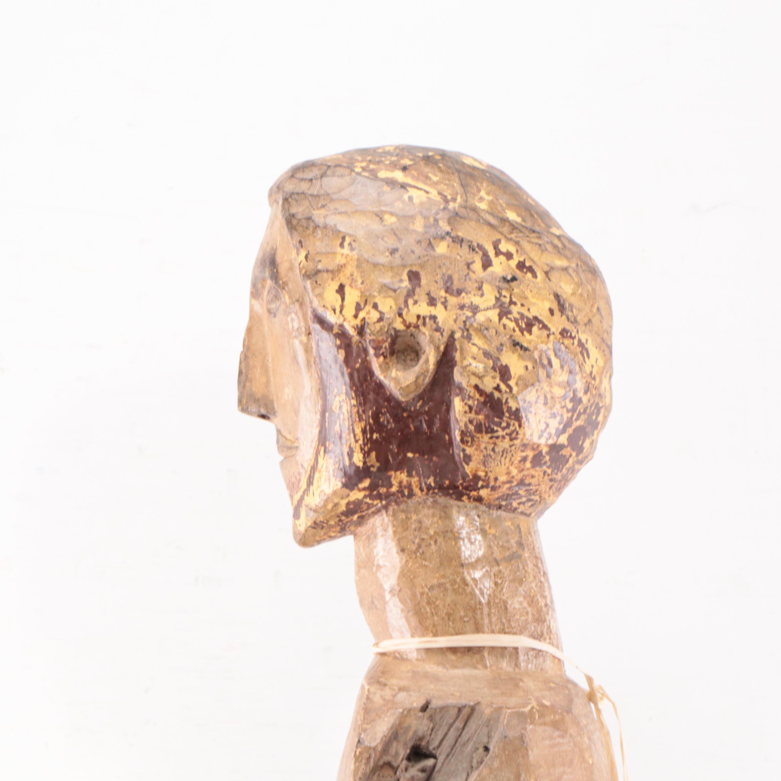 Filipino Carved Wood San Isidro Labrador Church Statue