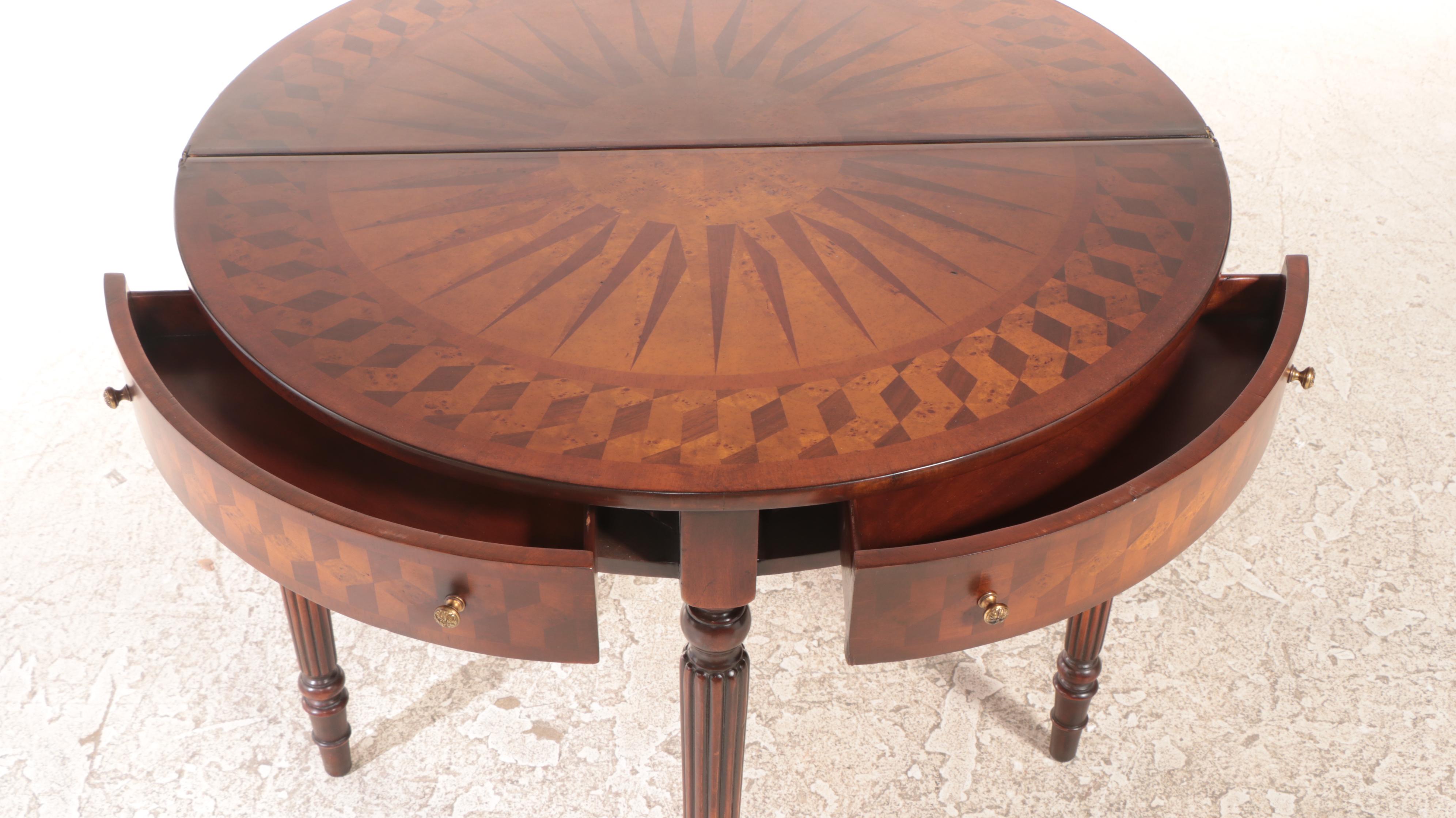 George III Style Marquetry Games Table