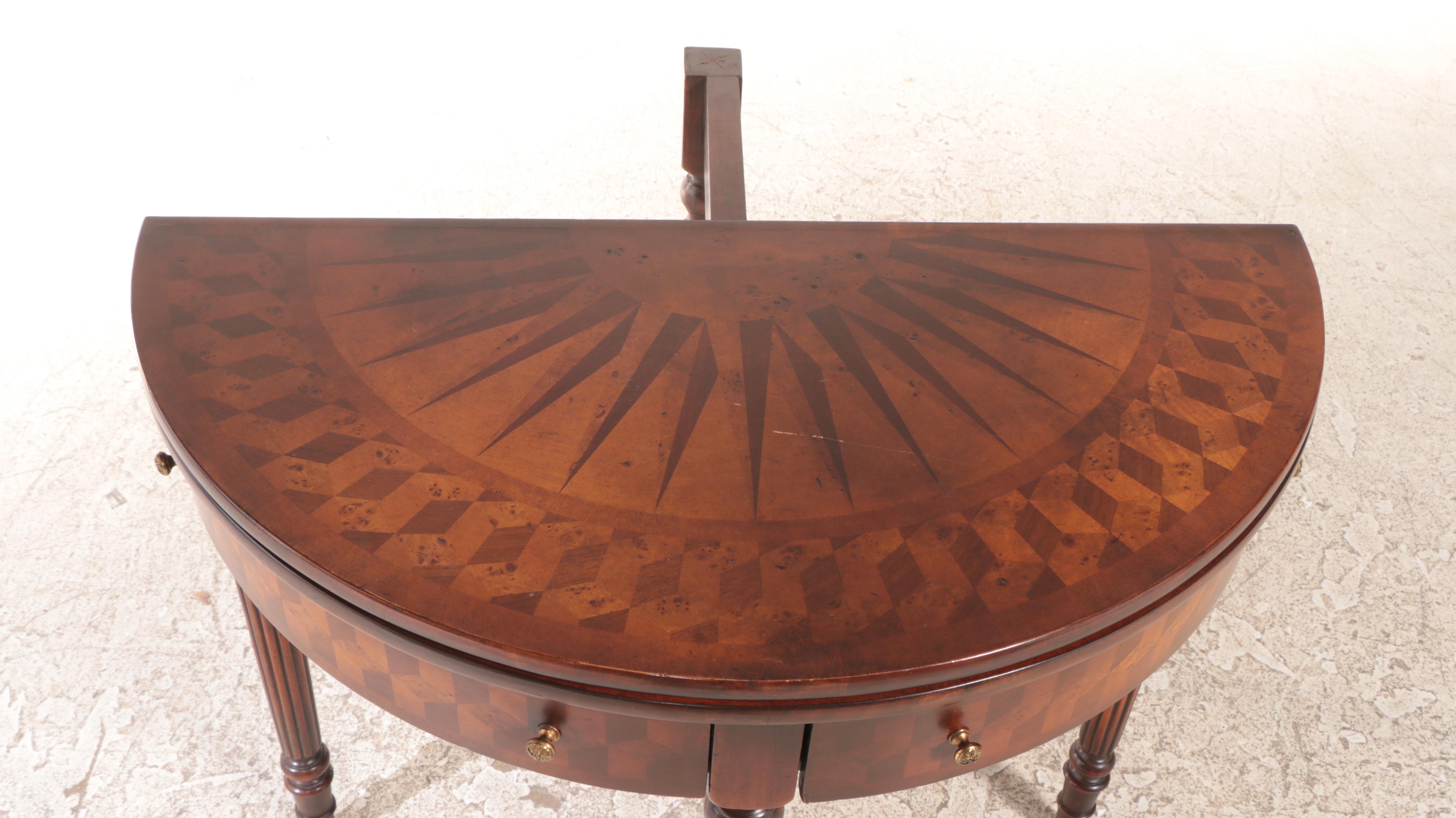 George III Style Marquetry Games Table